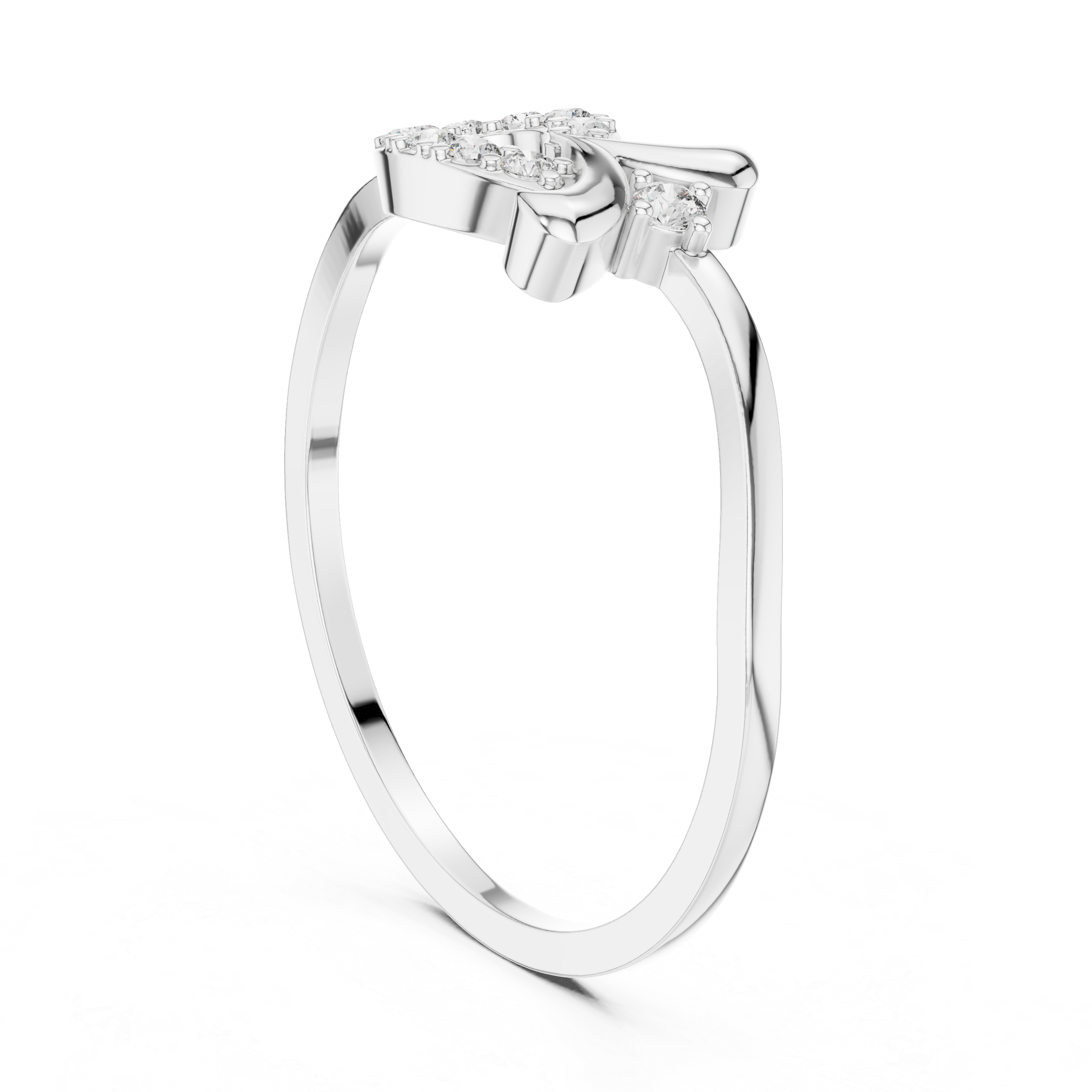 Diamond Swirl Infinity Ring – Open Circle Halo Ring with Contemporary Twist Design