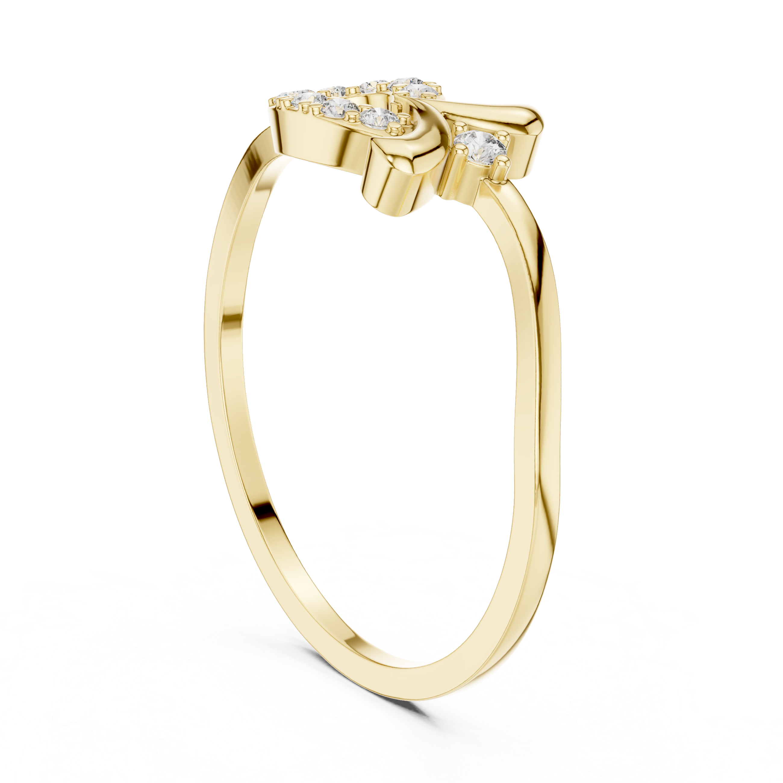 Diamond Swirl Infinity Ring – Open Circle Halo Ring with Contemporary Twist Design