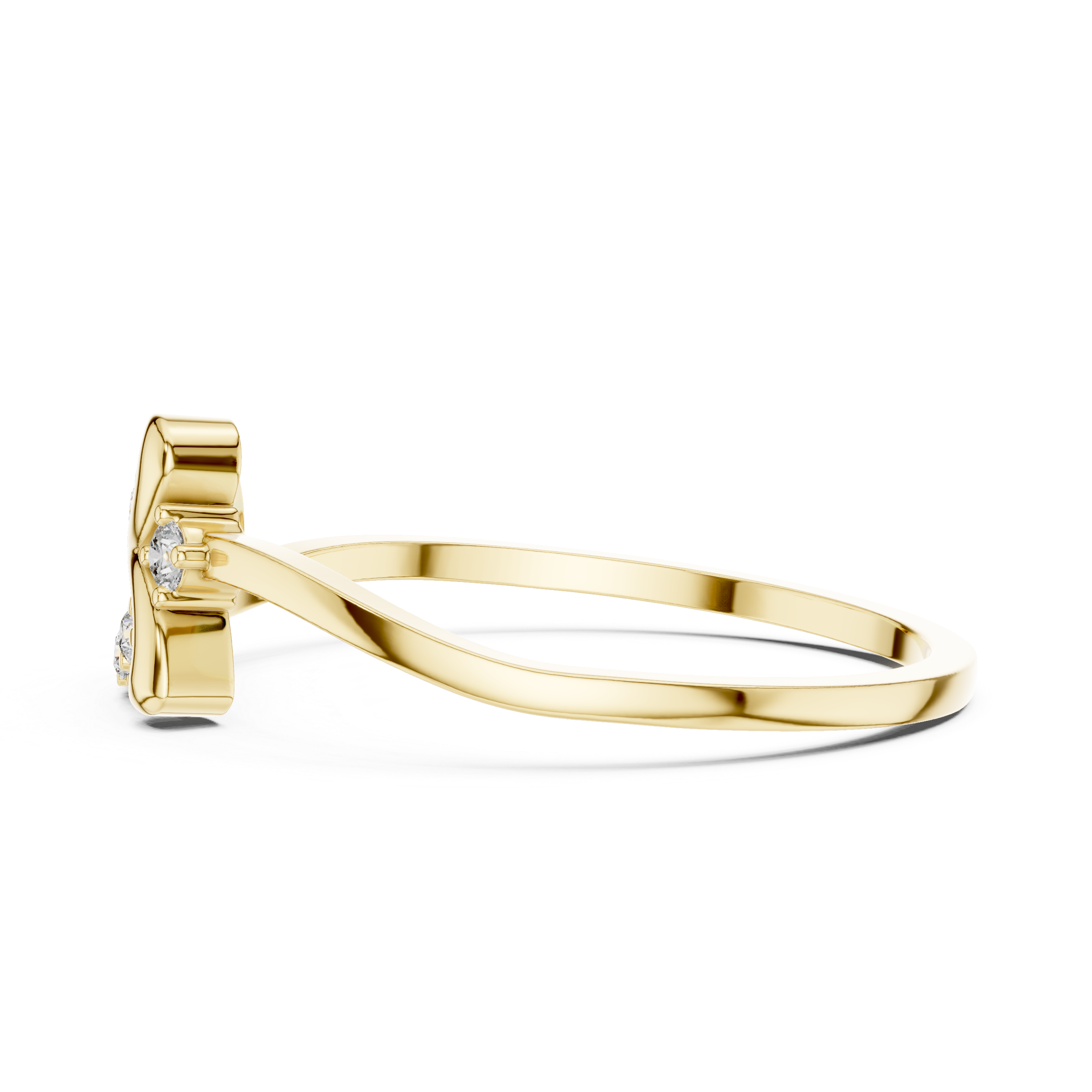 Diamond Swirl Infinity Ring – Open Circle Halo Ring with Contemporary Twist Design