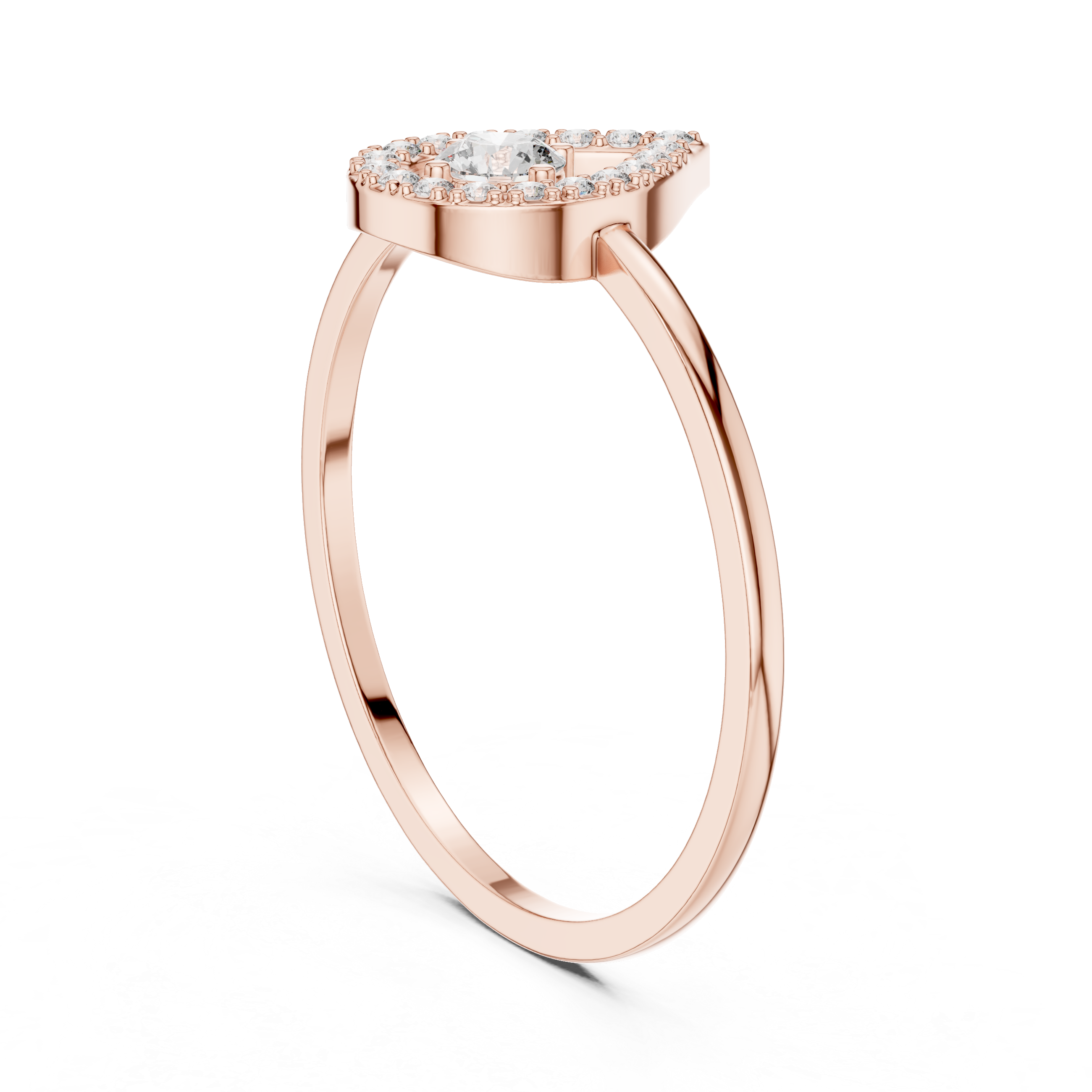 Teardrop Halo Diamond Ring – Pear Shape Inspired Open Halo Engagement Ring