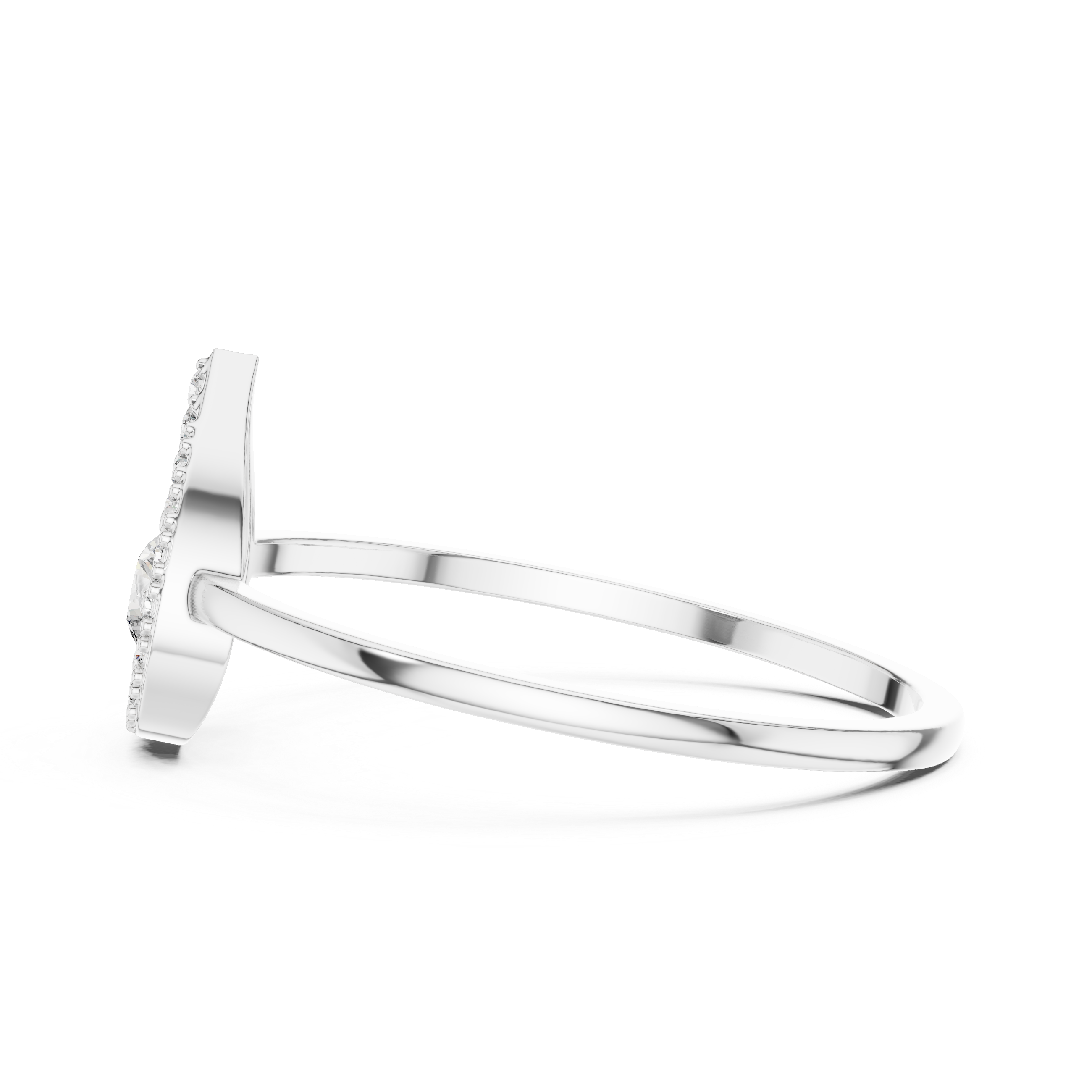 Teardrop Halo Diamond Ring – Pear Shape Inspired Open Halo Engagement Ring