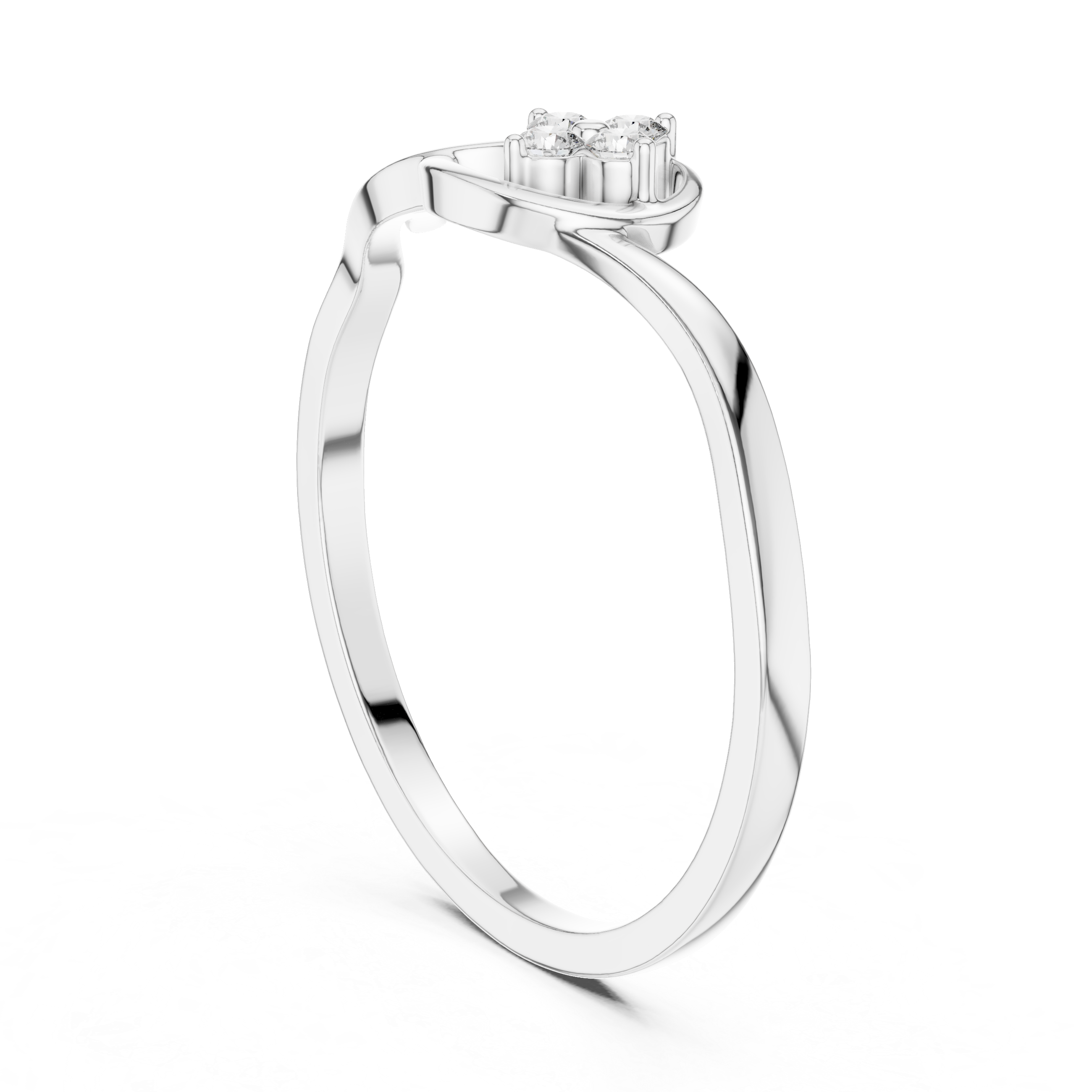 Floral Diamond Swirl Ring – Minimalist Flower Cluster Promise Ring