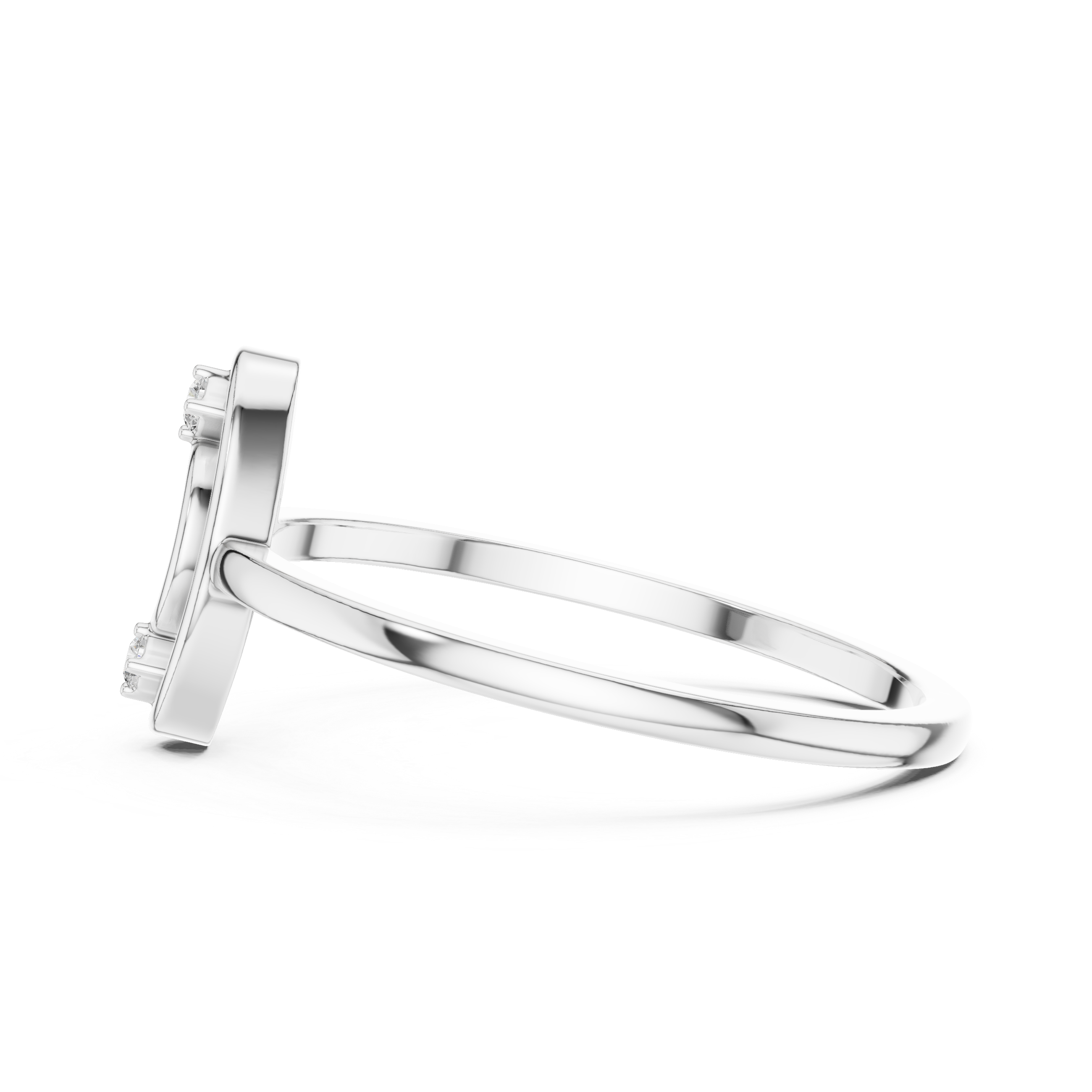 Oval Double Halo Diamond Ring – Minimalist Open Oval Statement Ring