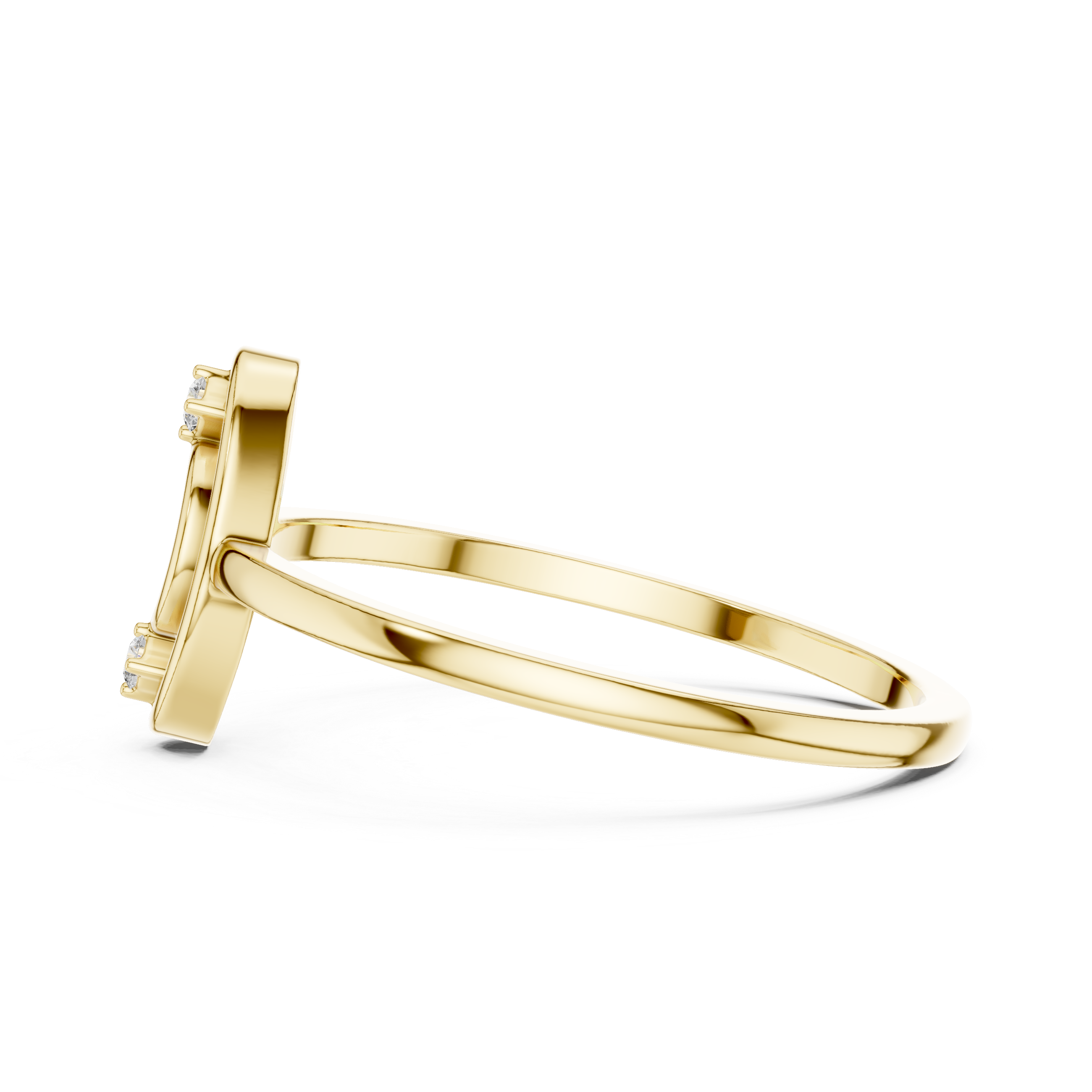 Oval Double Halo Diamond Ring – Minimalist Open Oval Statement Ring
