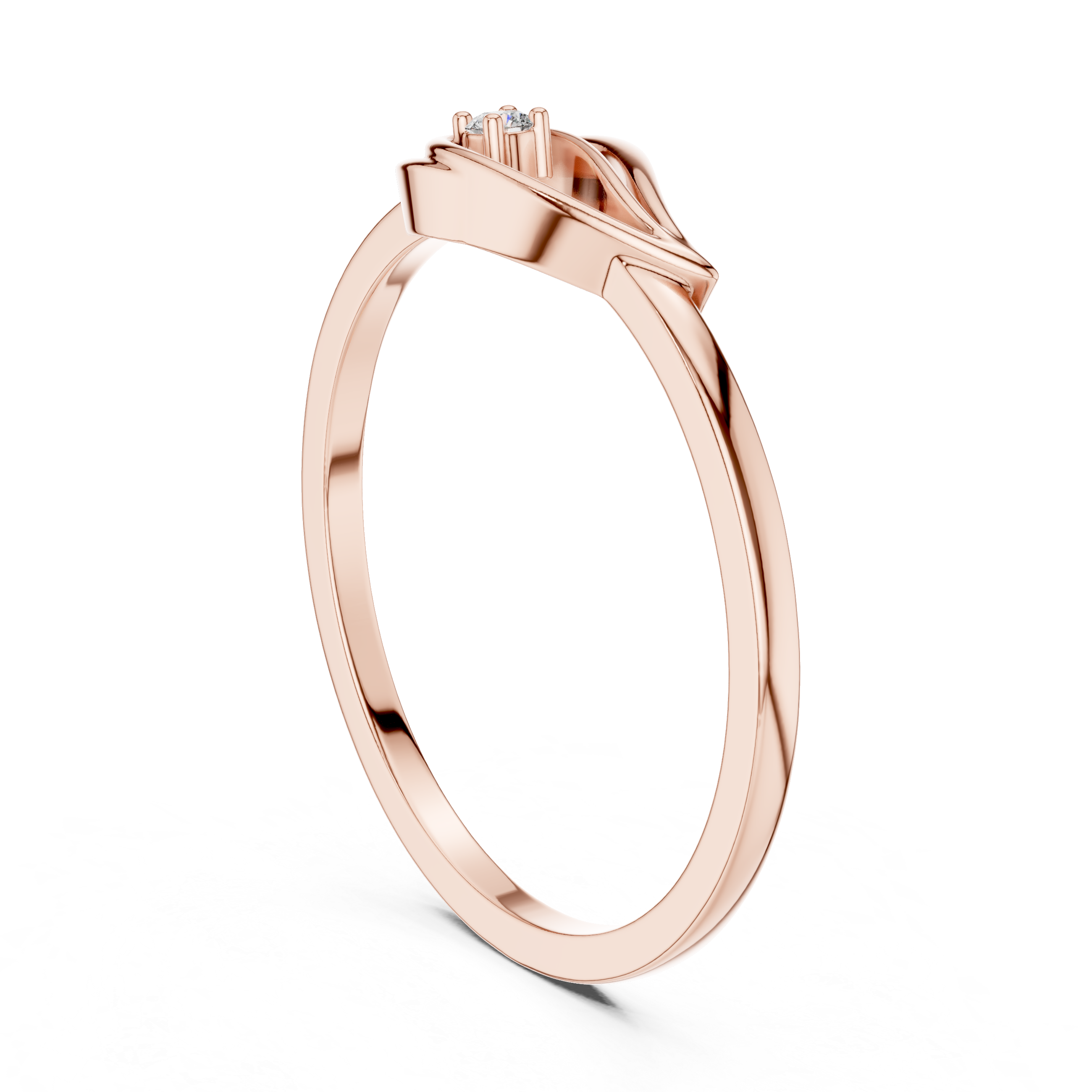 Minimalist Diamond Swirl Ring – Elegant Teardrop Solitaire Ring
