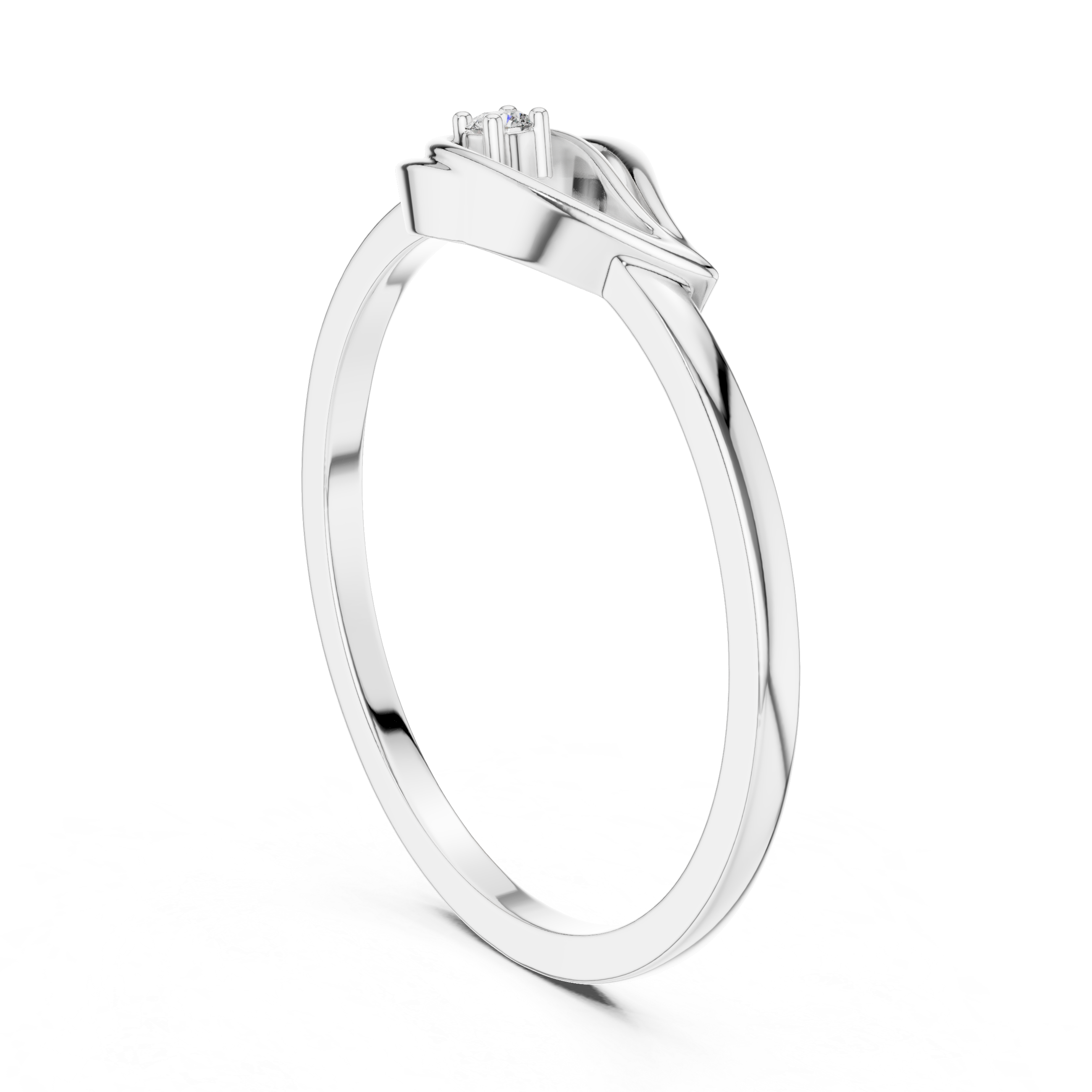 Minimalist Diamond Swirl Ring – Elegant Teardrop Solitaire Ring