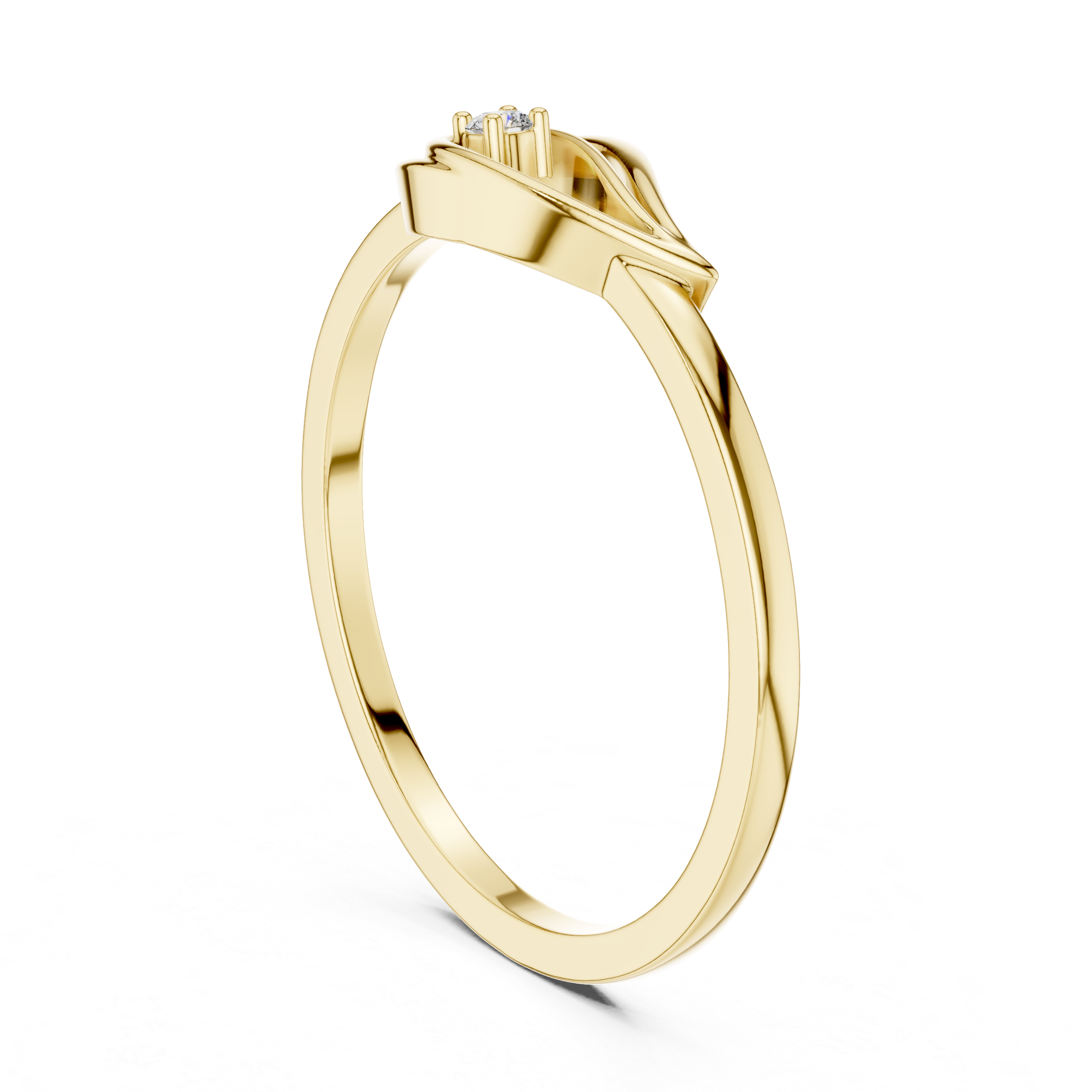 Minimalist Diamond Swirl Ring – Elegant Teardrop Solitaire Ring
