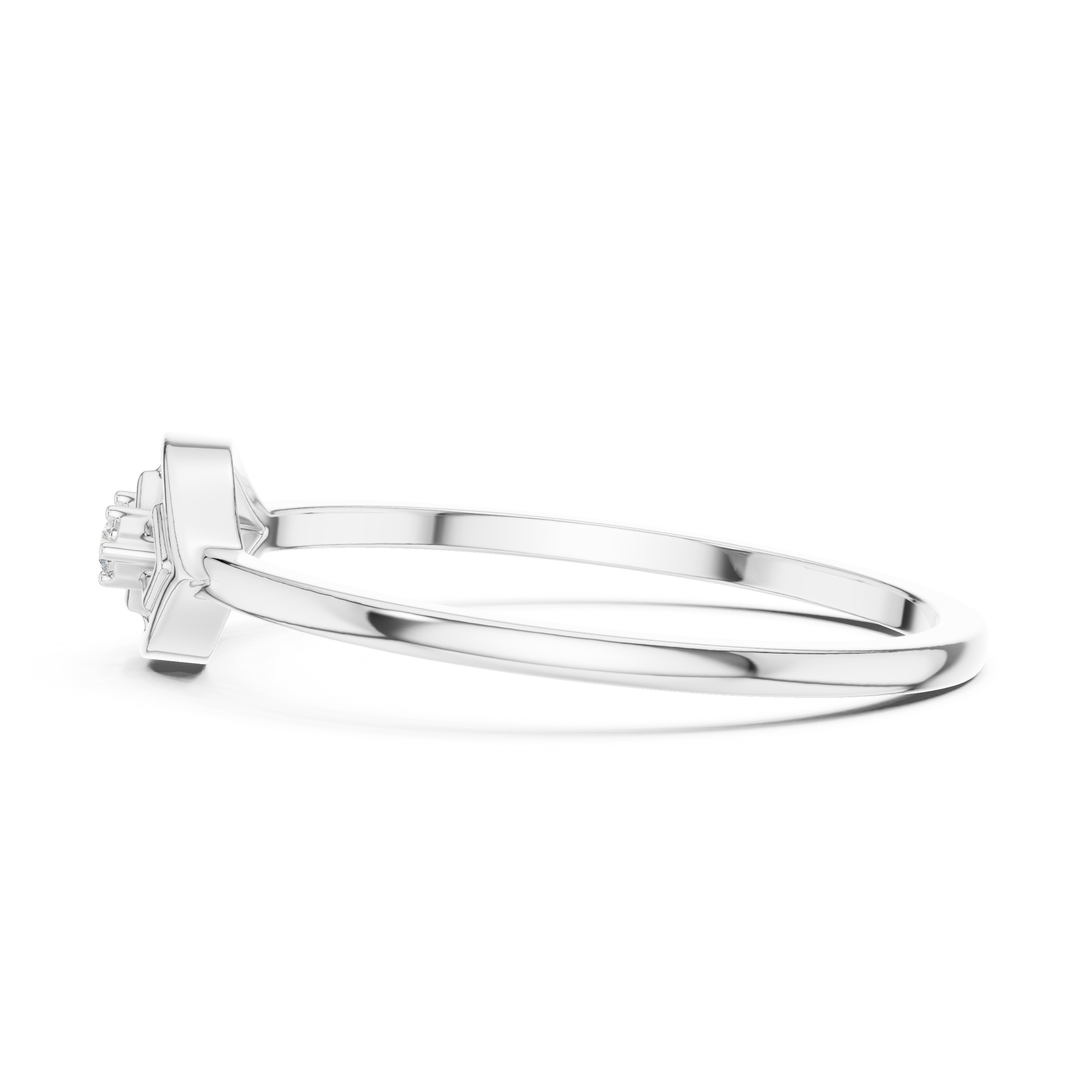 Minimalist Marquise Diamond Ring – Openwork Eye Shape Two Stone Ring