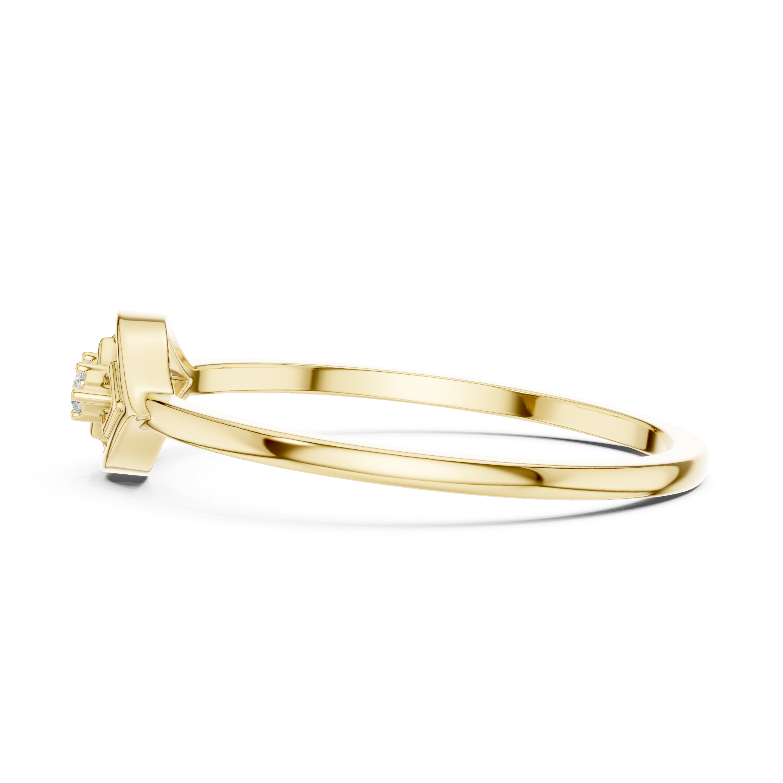 Minimalist Marquise Diamond Ring – Openwork Eye Shape Two Stone Ring