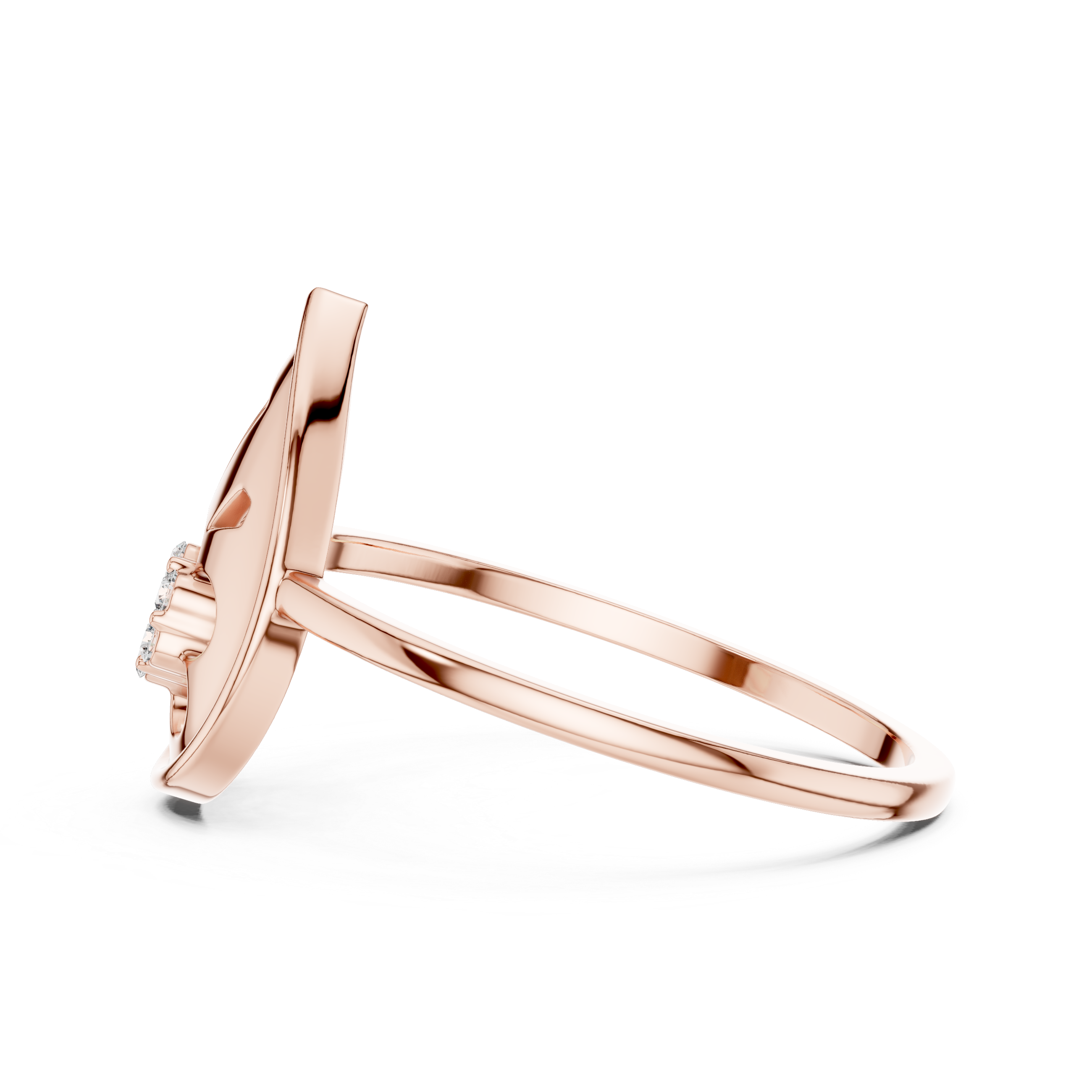 Diamond Teardrop Floral Ring – Pear Shape Openwork Flower Cluster Ring