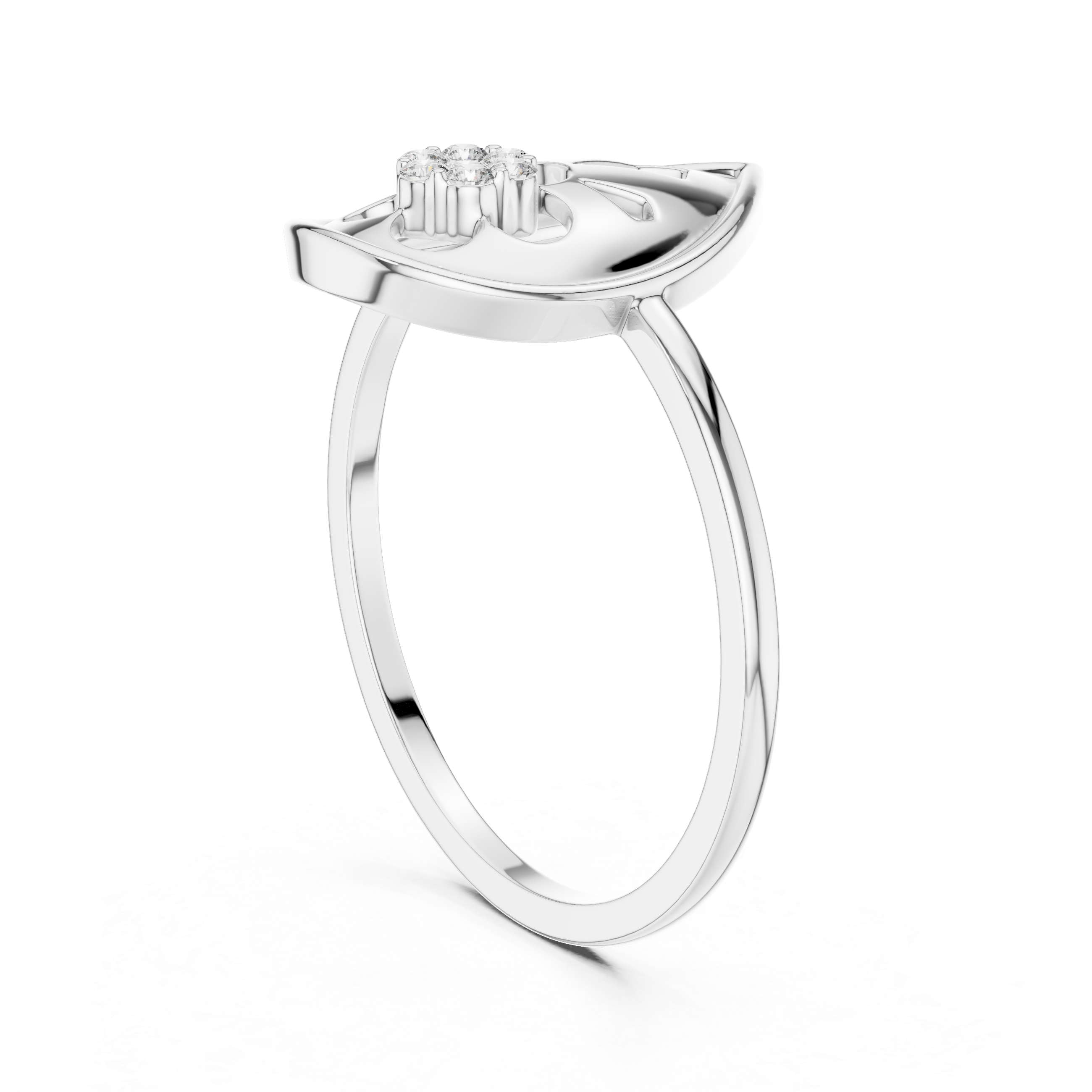 Diamond Teardrop Floral Ring – Pear Shape Openwork Flower Cluster Ring