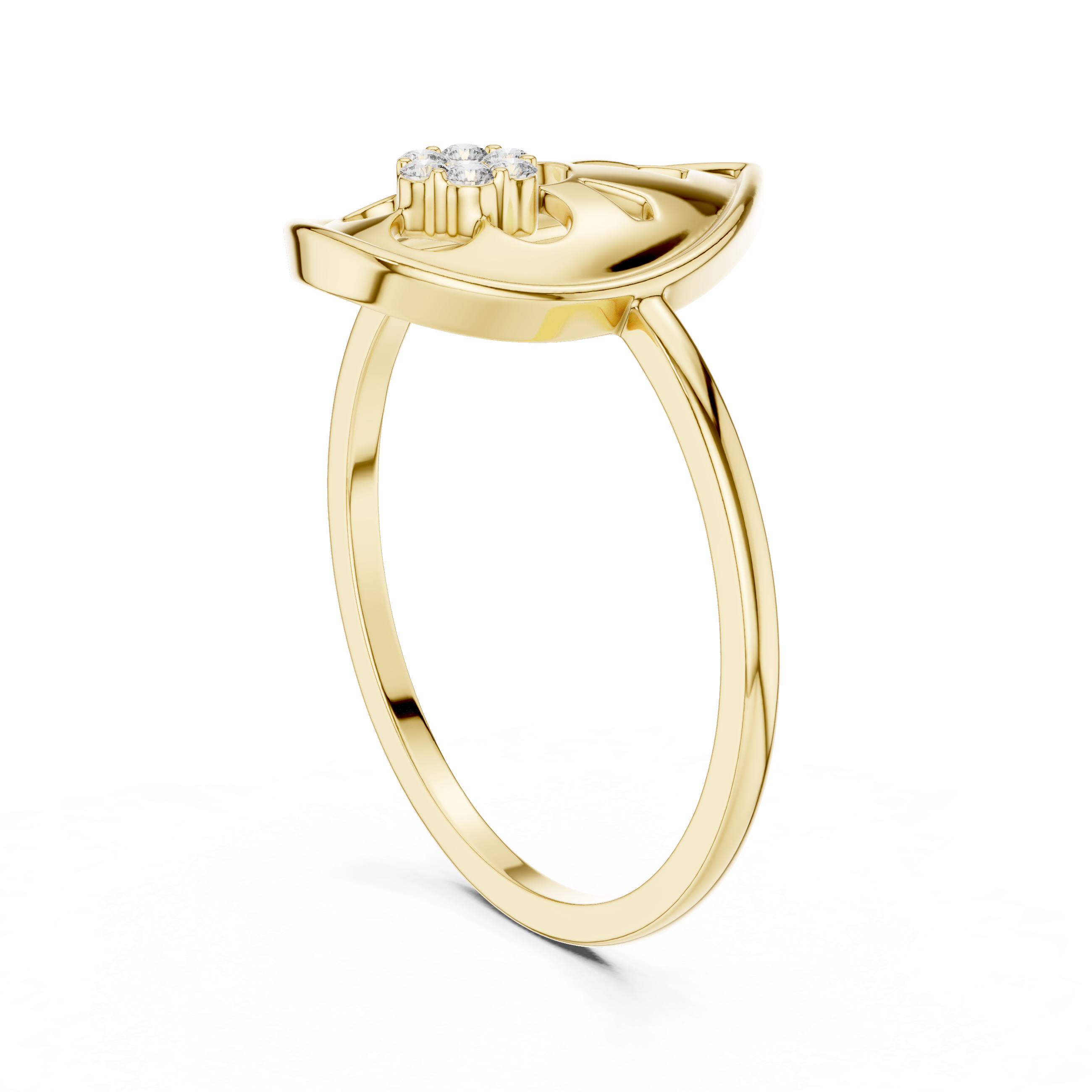 Diamond Teardrop Floral Ring – Pear Shape Openwork Flower Cluster Ring