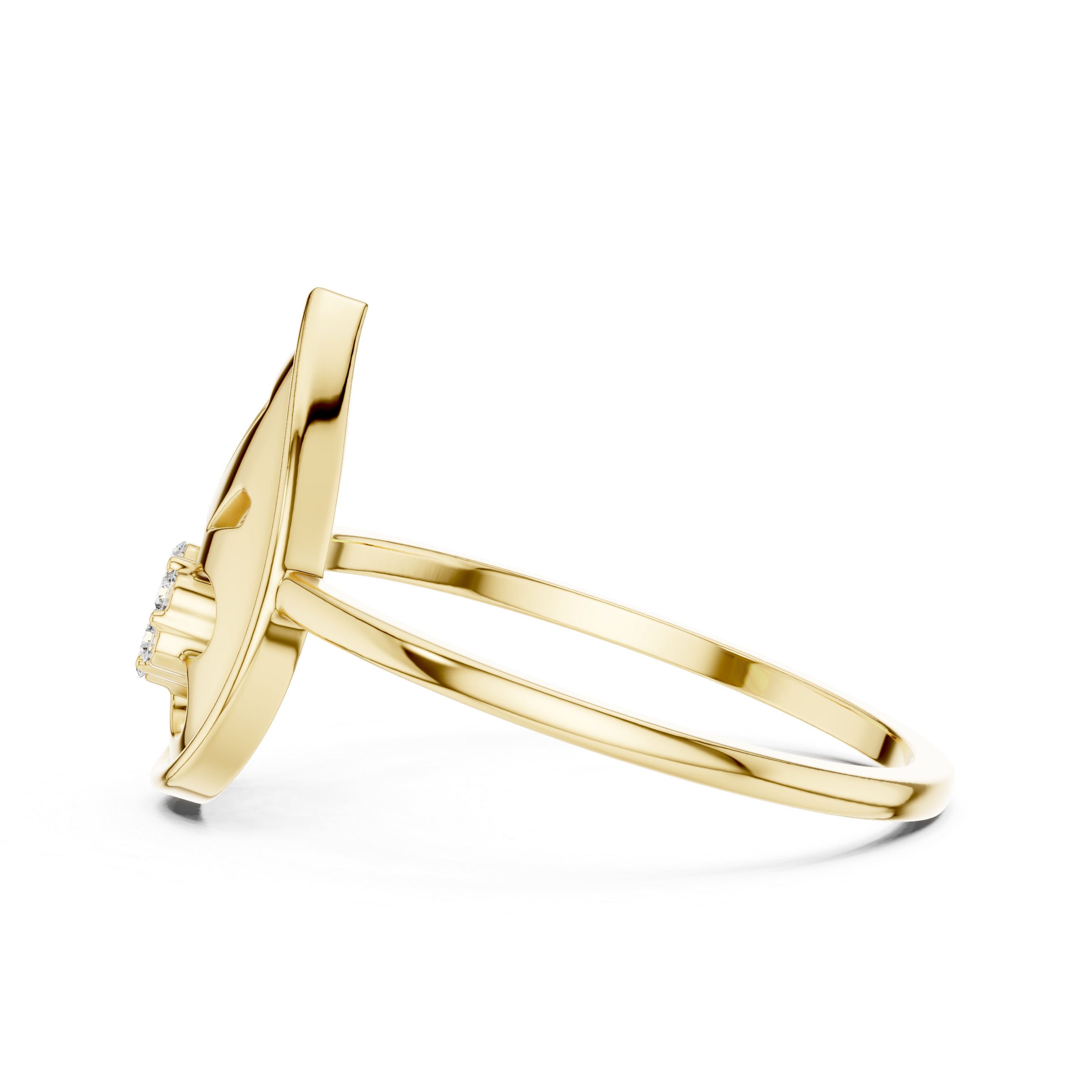 Diamond Teardrop Floral Ring – Pear Shape Openwork Flower Cluster Ring