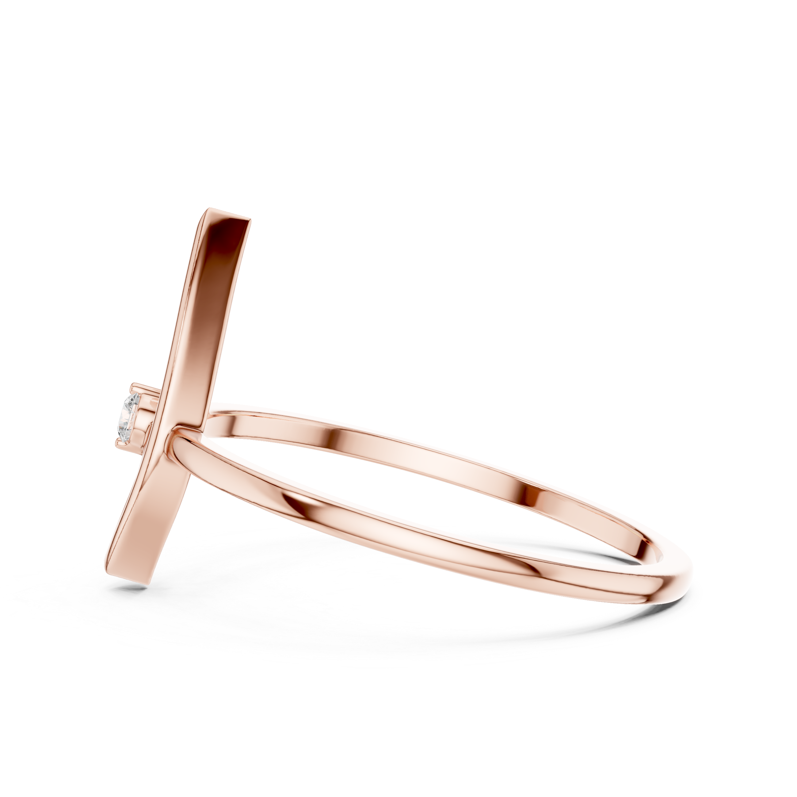 Minimalist Marquise Diamond Ring – Open Navette Geometric Solitaire Ring