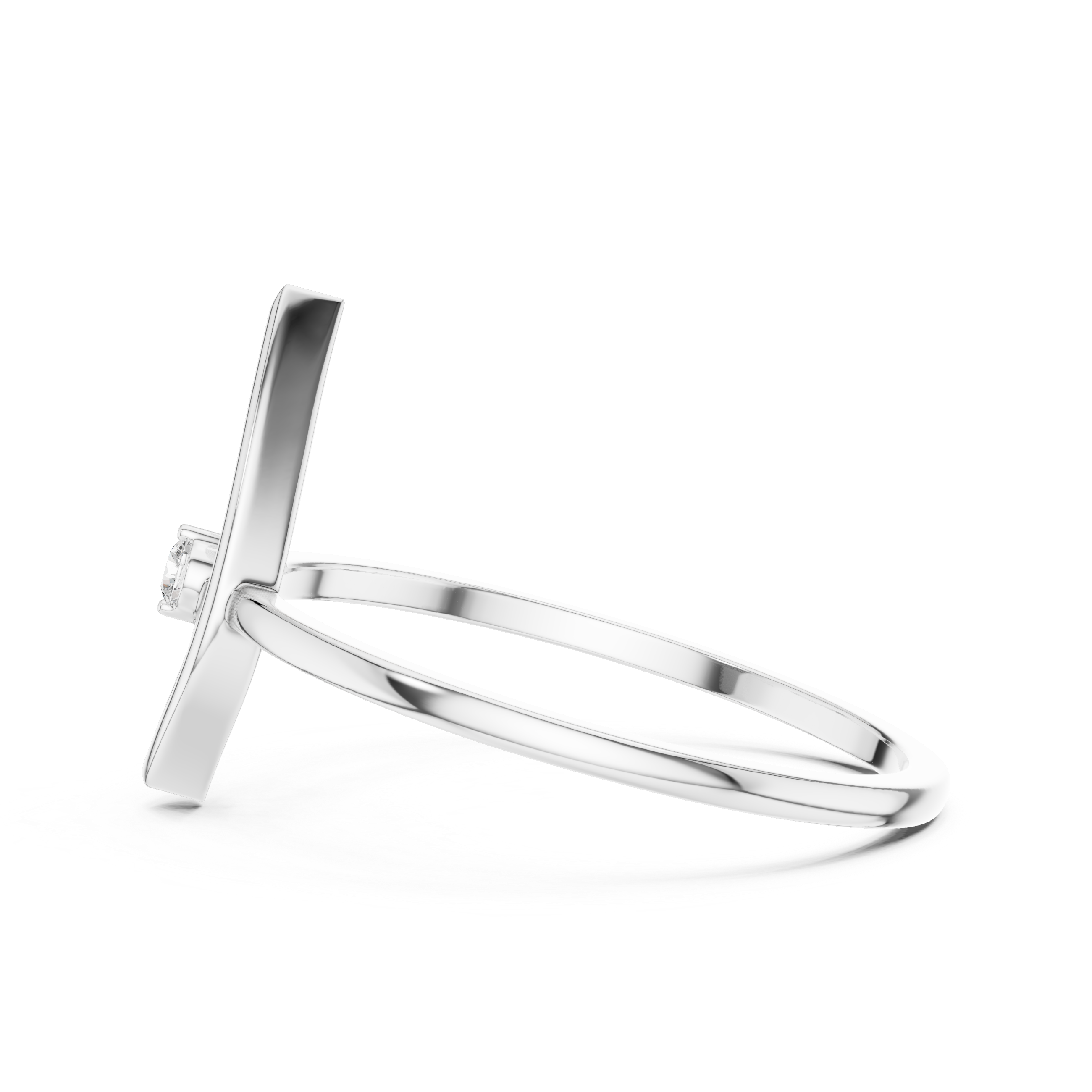 Minimalist Marquise Diamond Ring – Open Navette Geometric Solitaire Ring