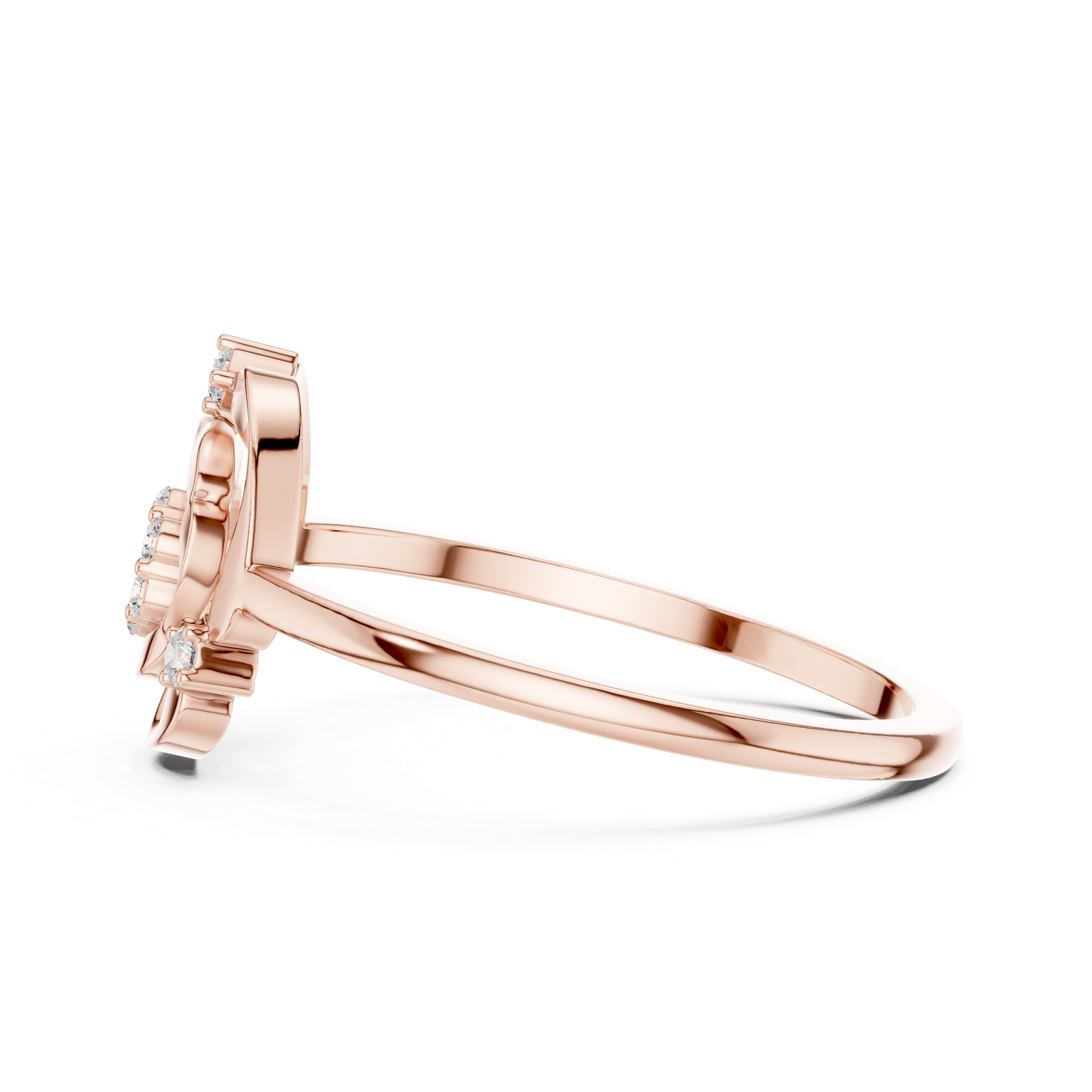 Diamond Floral Halo Ring – Open Circle Flower Inspired Diamond Ring