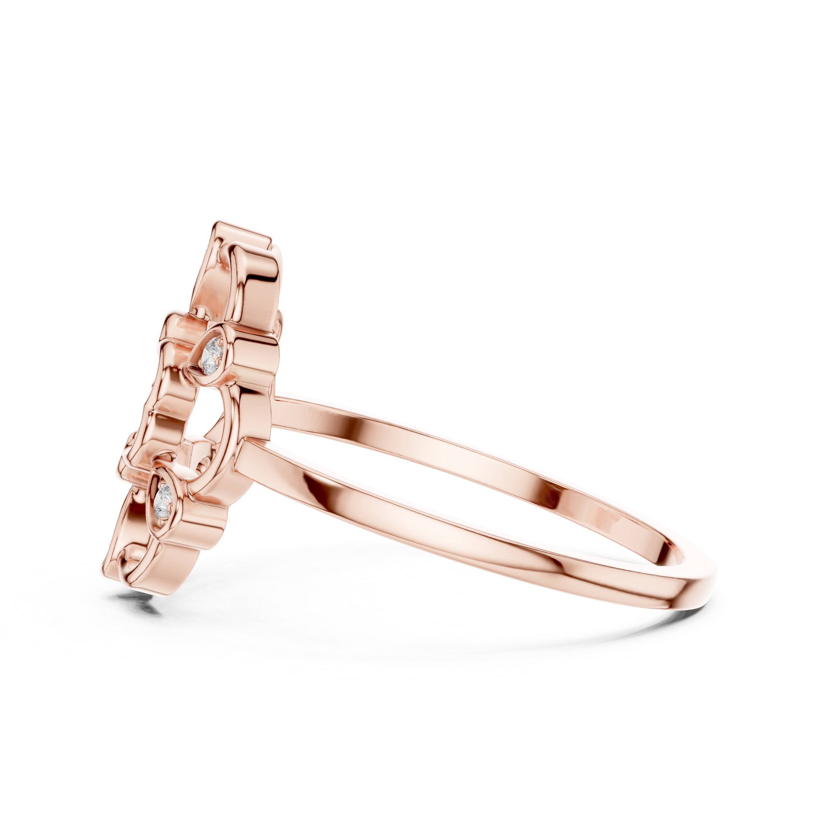 Diamond Floral Mandala Ring – Openwork Flower Inspired Statement Ring