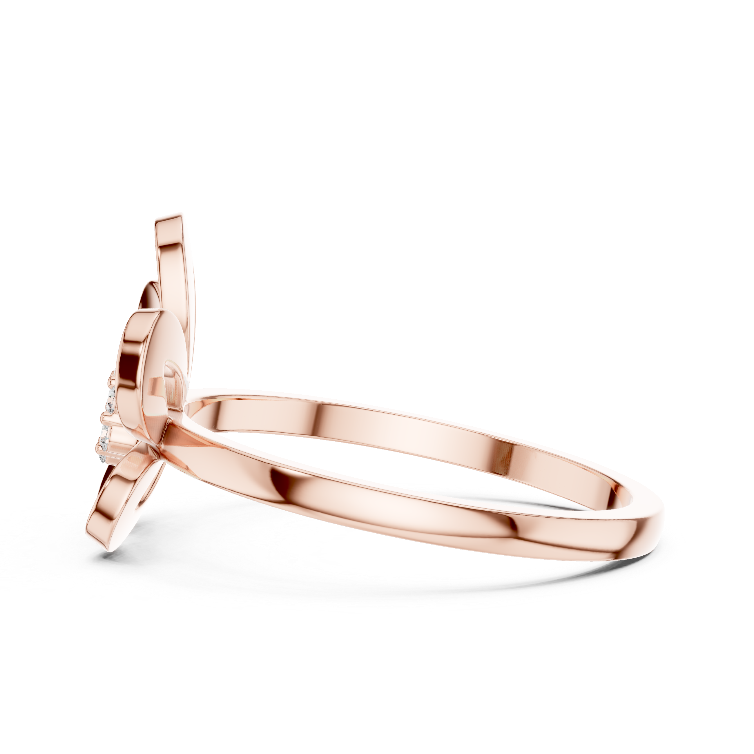 Diamond Blossom Flower Ring – Open Petal Floral Statement Ring