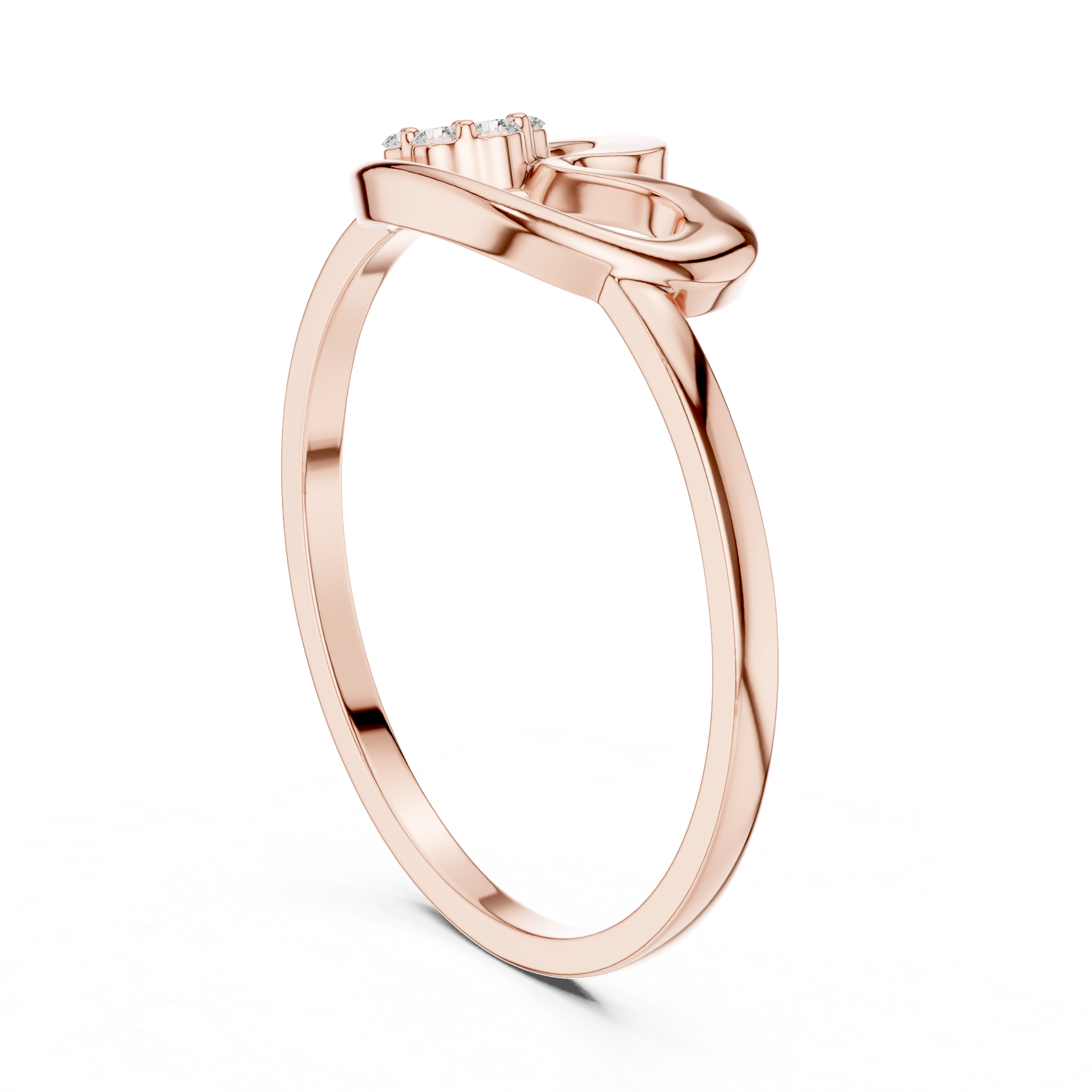 Diamond Swirl Cluster Ring – Modern Open Loop Minimalist Ring