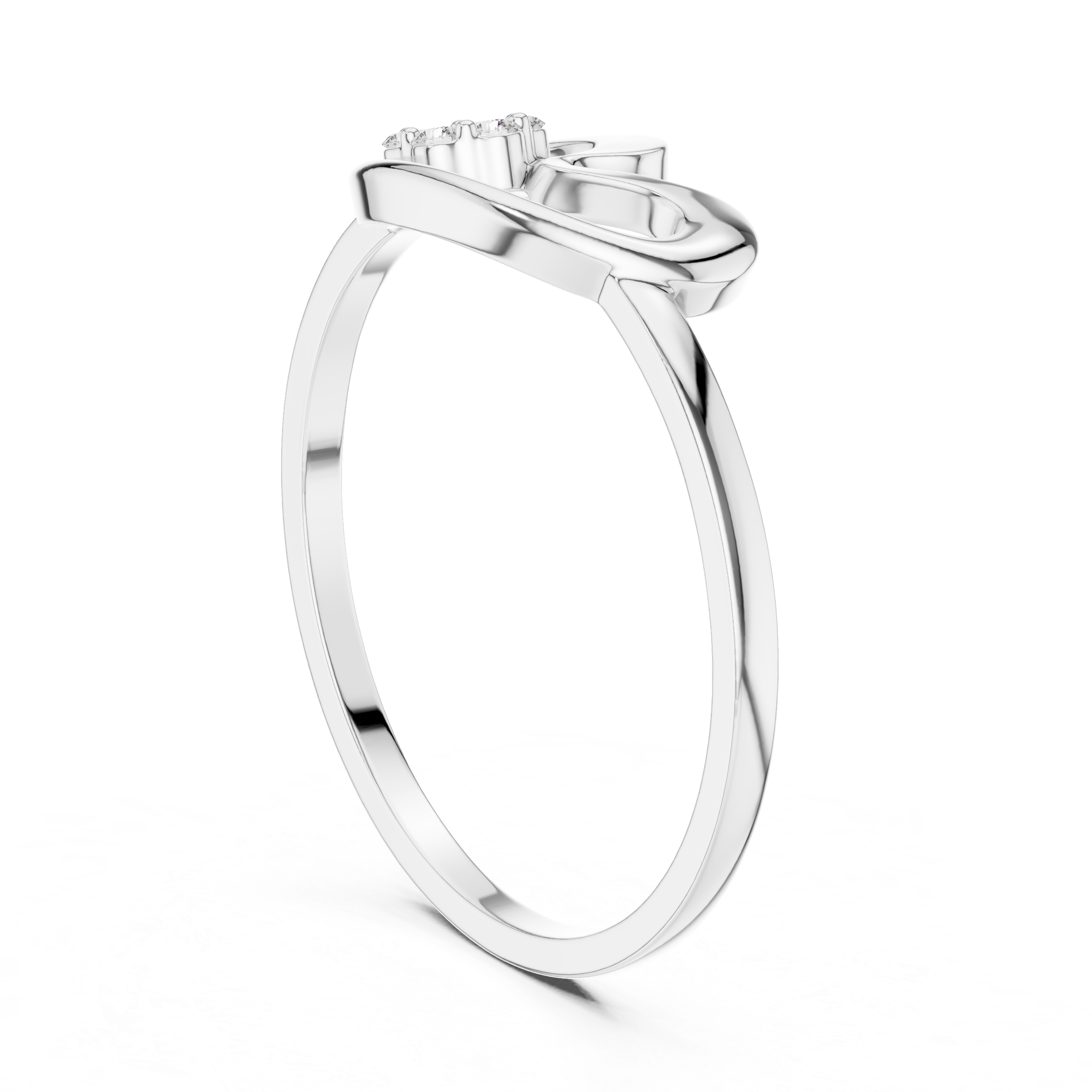 Diamond Swirl Cluster Ring – Modern Open Loop Minimalist Ring