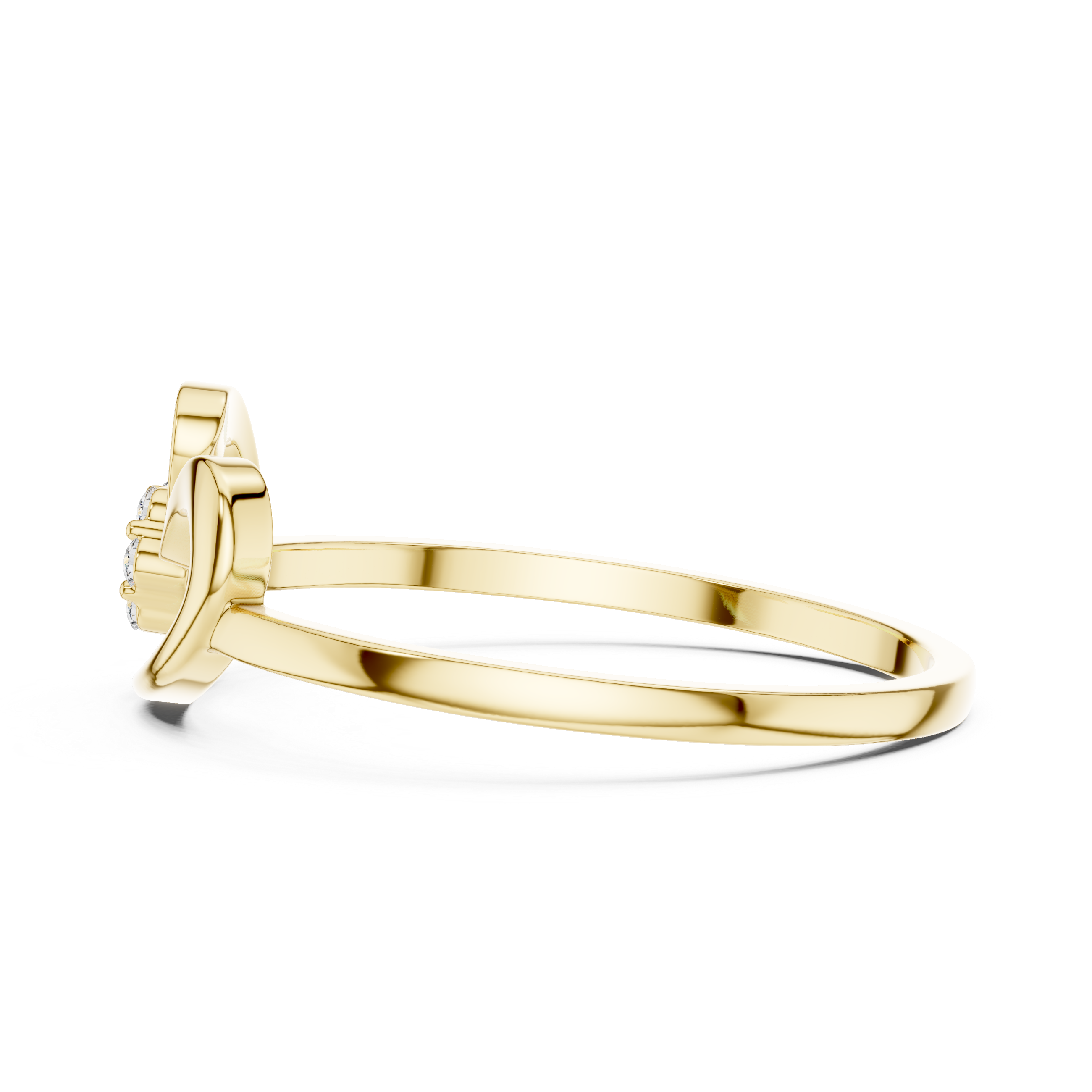 Diamond Swirl Cluster Ring – Modern Open Loop Minimalist Ring