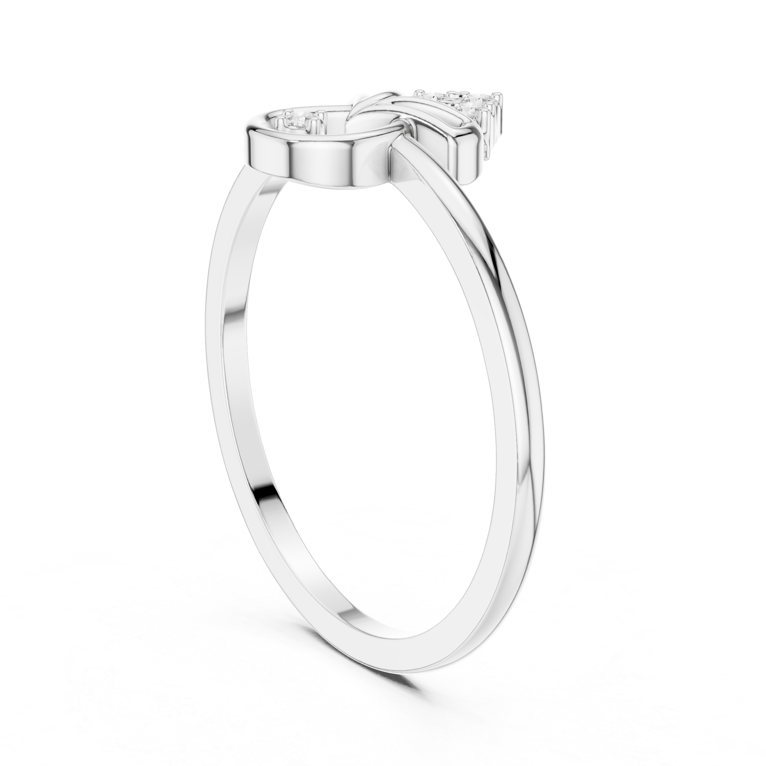 Diamond Lotus Bloom Ring – Openwork Floral Inspired Minimalist Ring