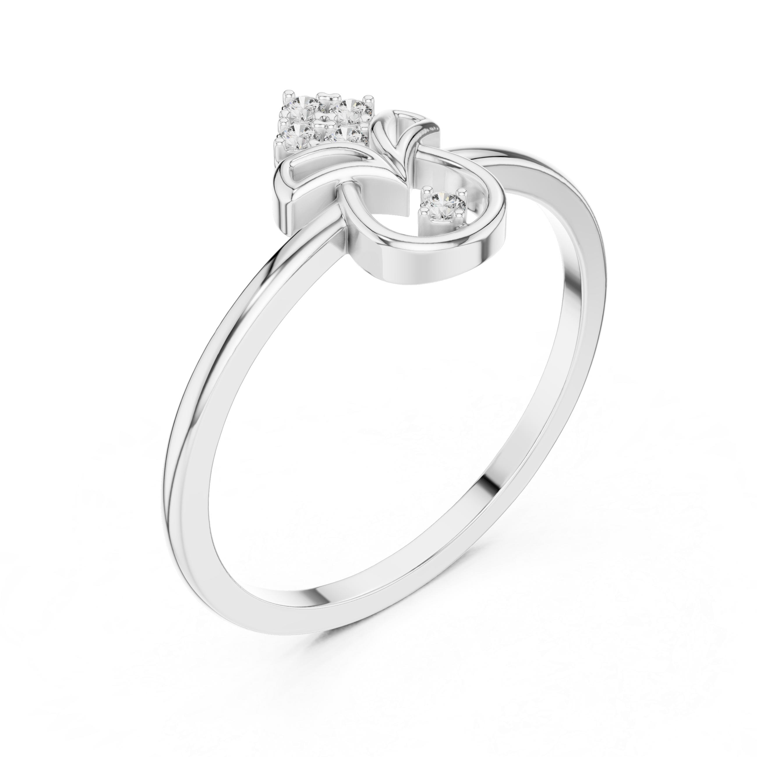 Diamond Lotus Bloom Ring – Openwork Floral Inspired Minimalist Ring