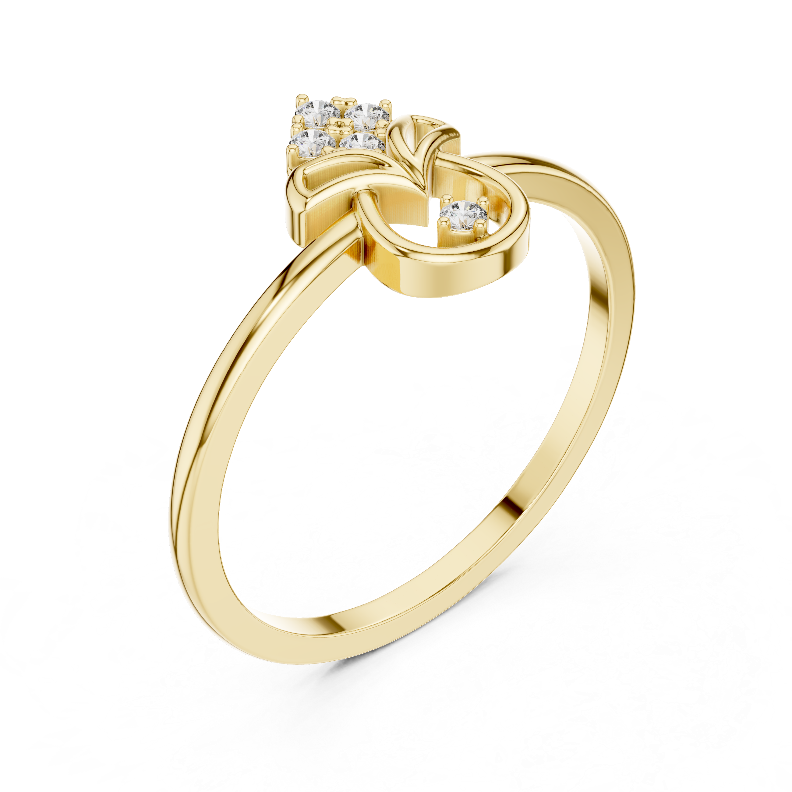Diamond Lotus Bloom Ring – Openwork Floral Inspired Minimalist Ring