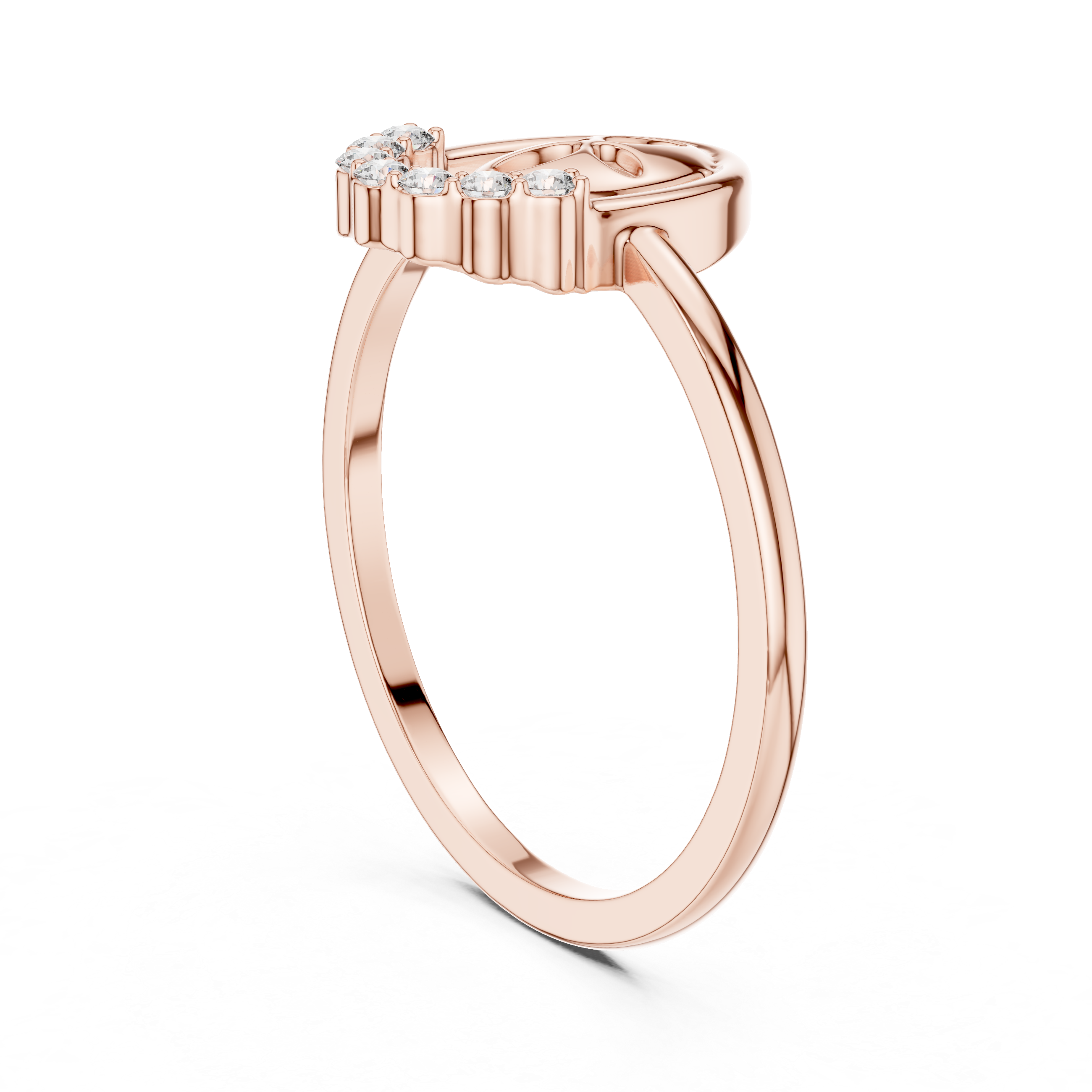 Lucky Mask Diamond Ring – Minimalist Oval Charm Ring