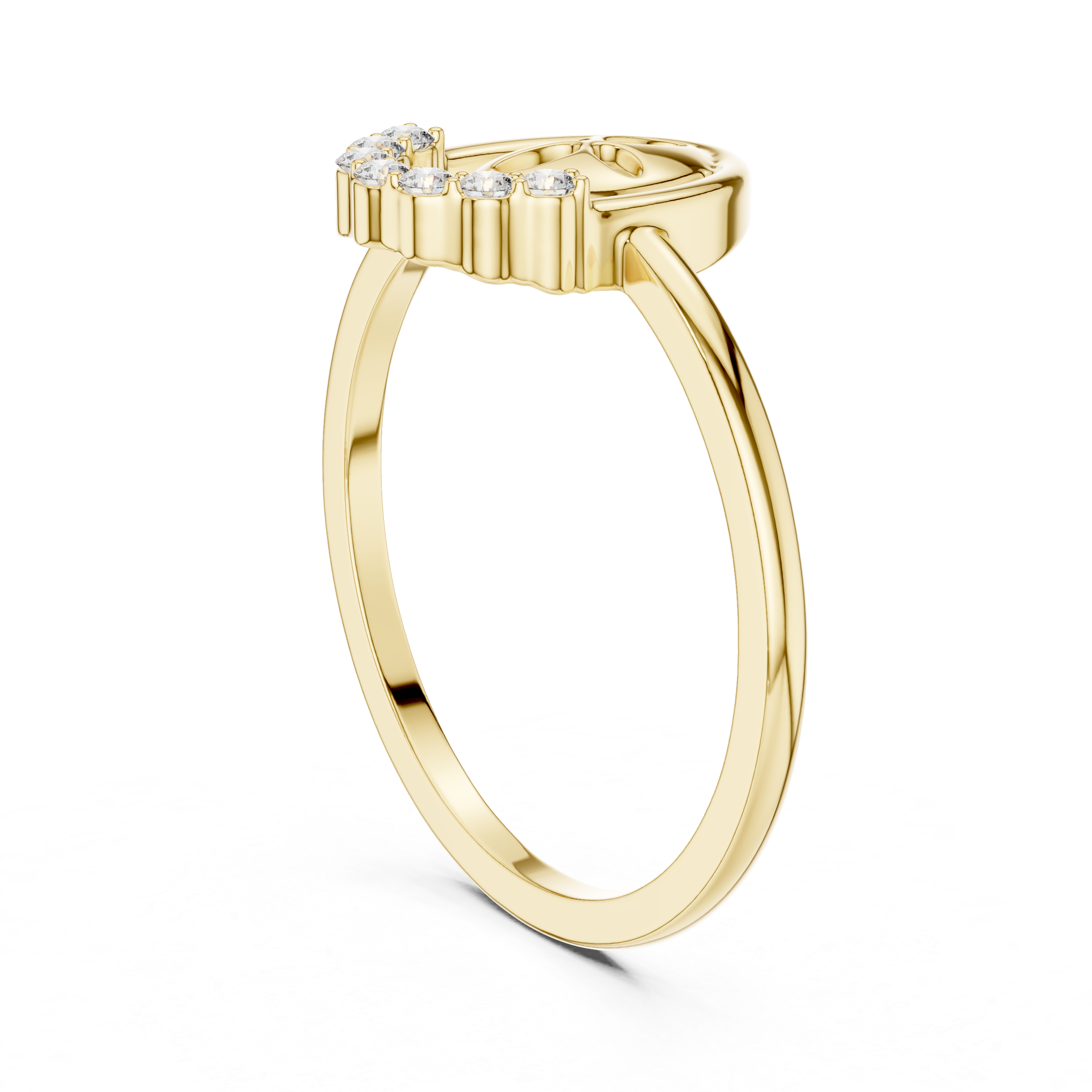 Lucky Mask Diamond Ring – Minimalist Oval Charm Ring