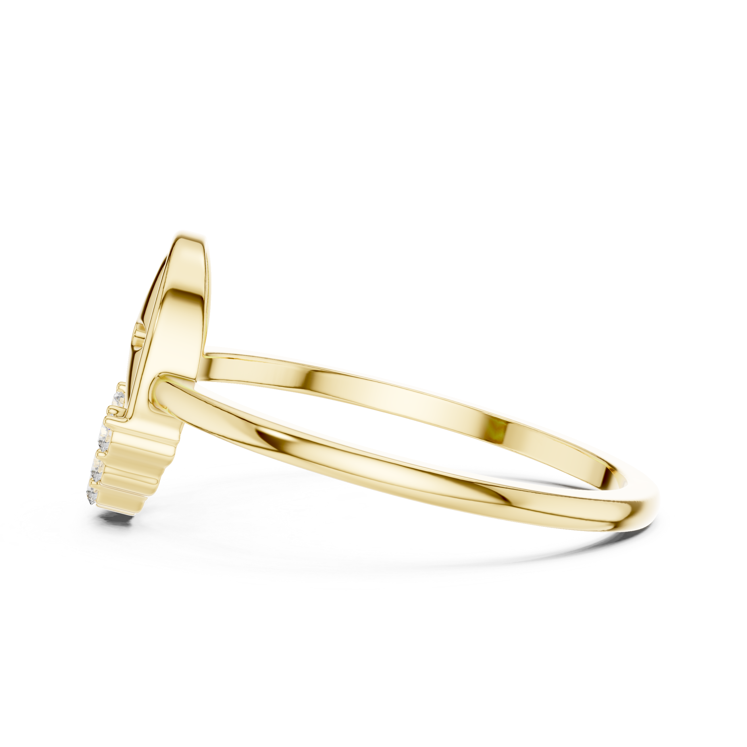 Lucky Mask Diamond Ring – Minimalist Oval Charm Ring
