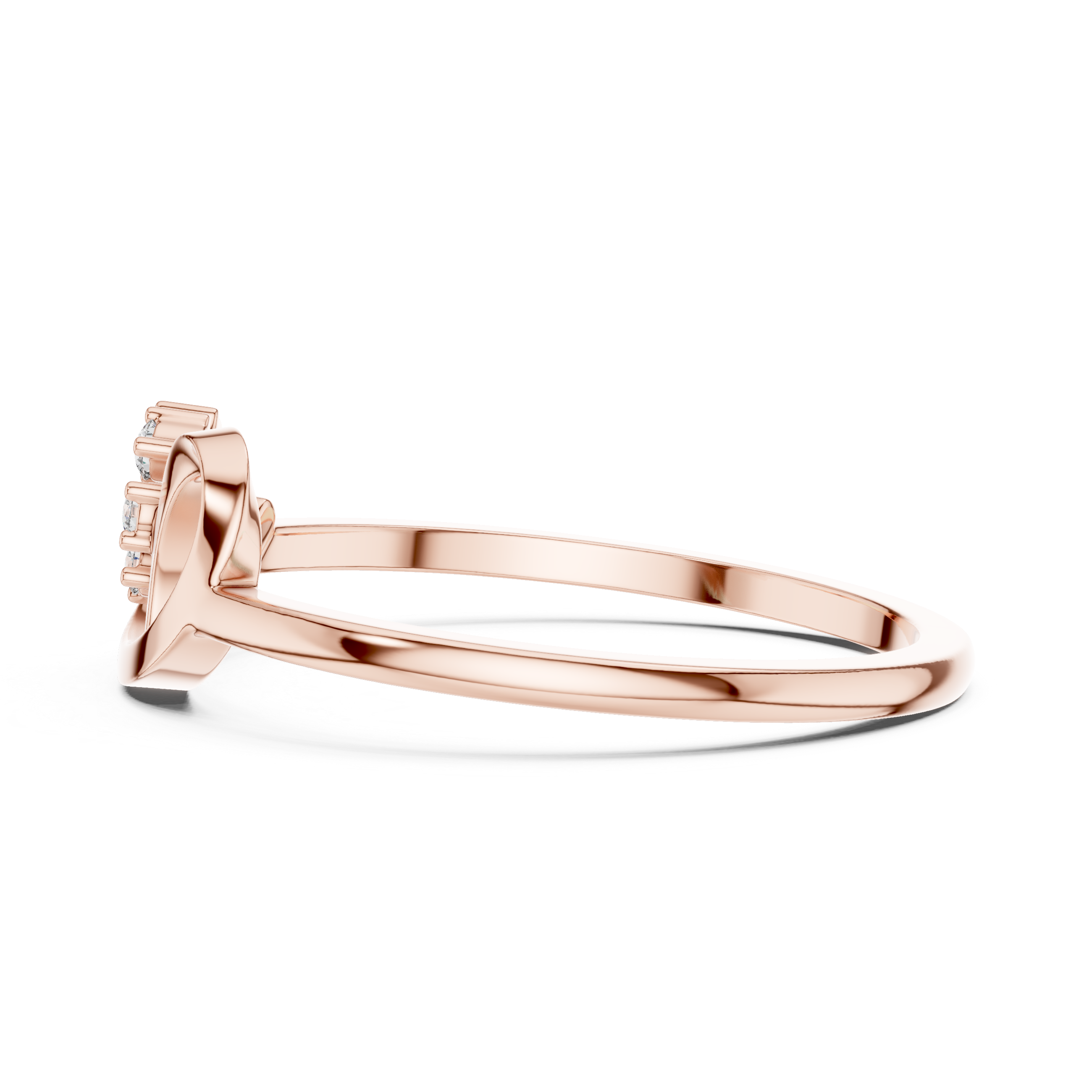 Minimalist Floral Diamond Ring – Modern Open Leaf Cluster Ring