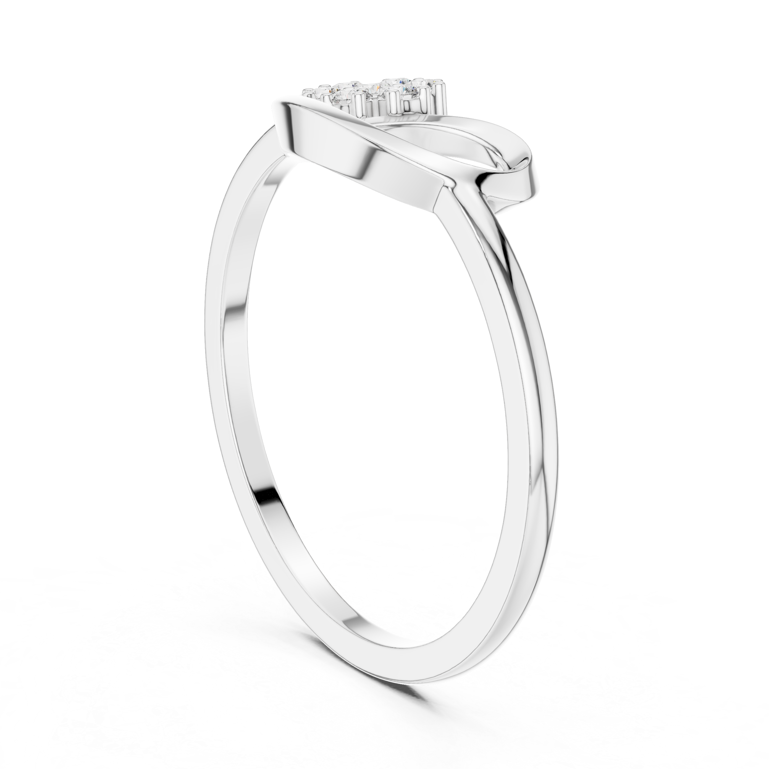 Minimalist Floral Diamond Ring – Modern Open Leaf Cluster Ring