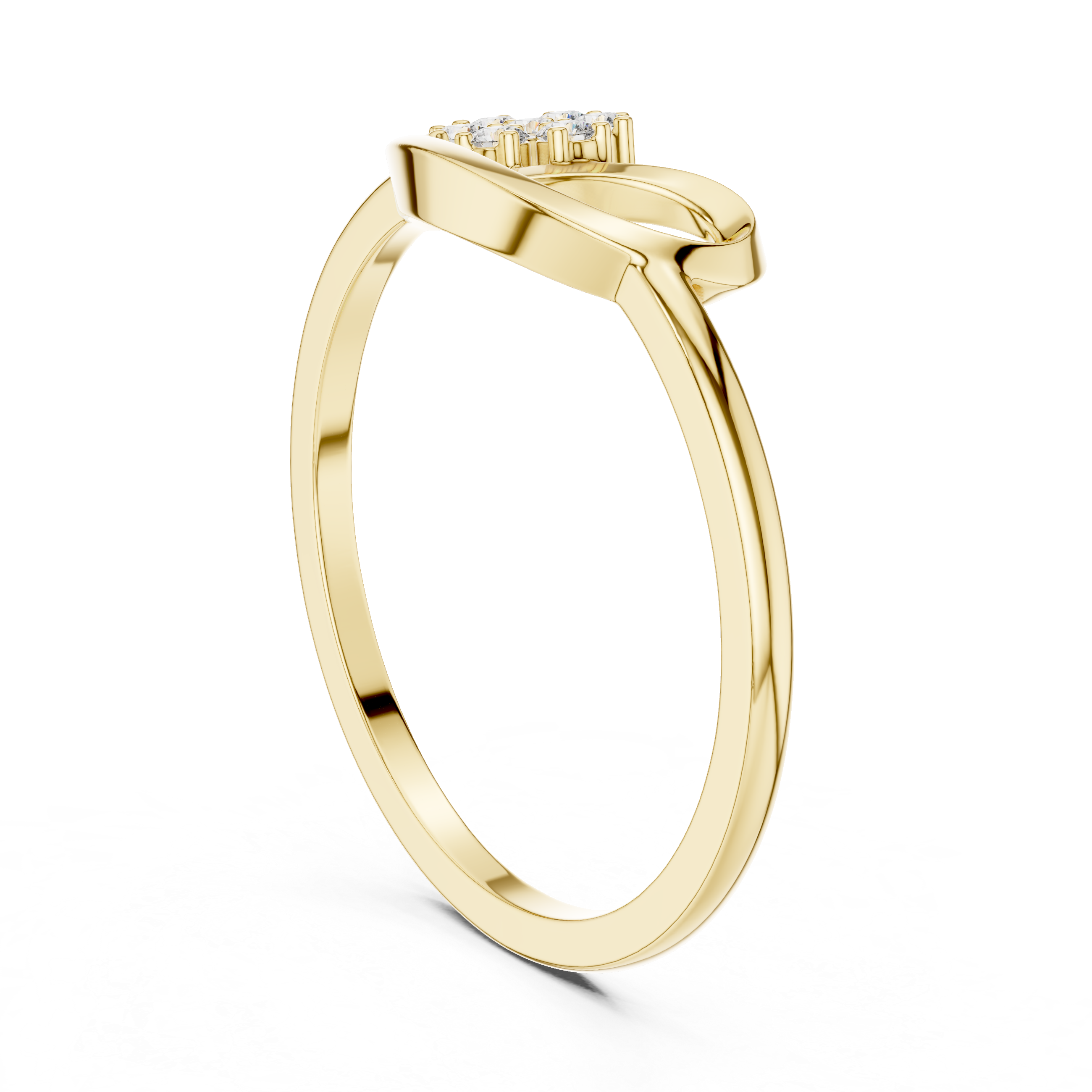 Minimalist Floral Diamond Ring – Modern Open Leaf Cluster Ring