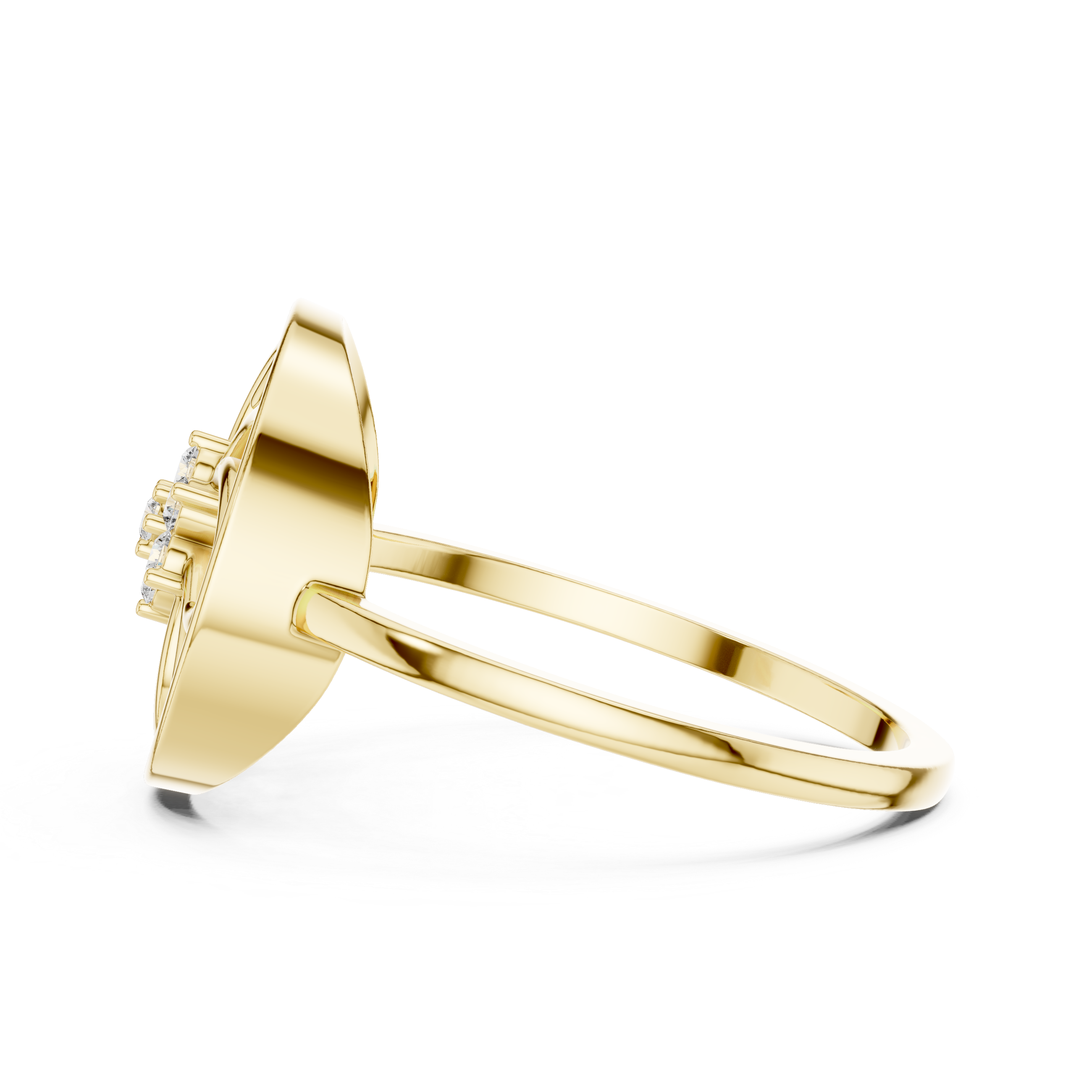 Circular Swirl Floral Diamond Ring – Openwork Vintage Inspired Statement Ring