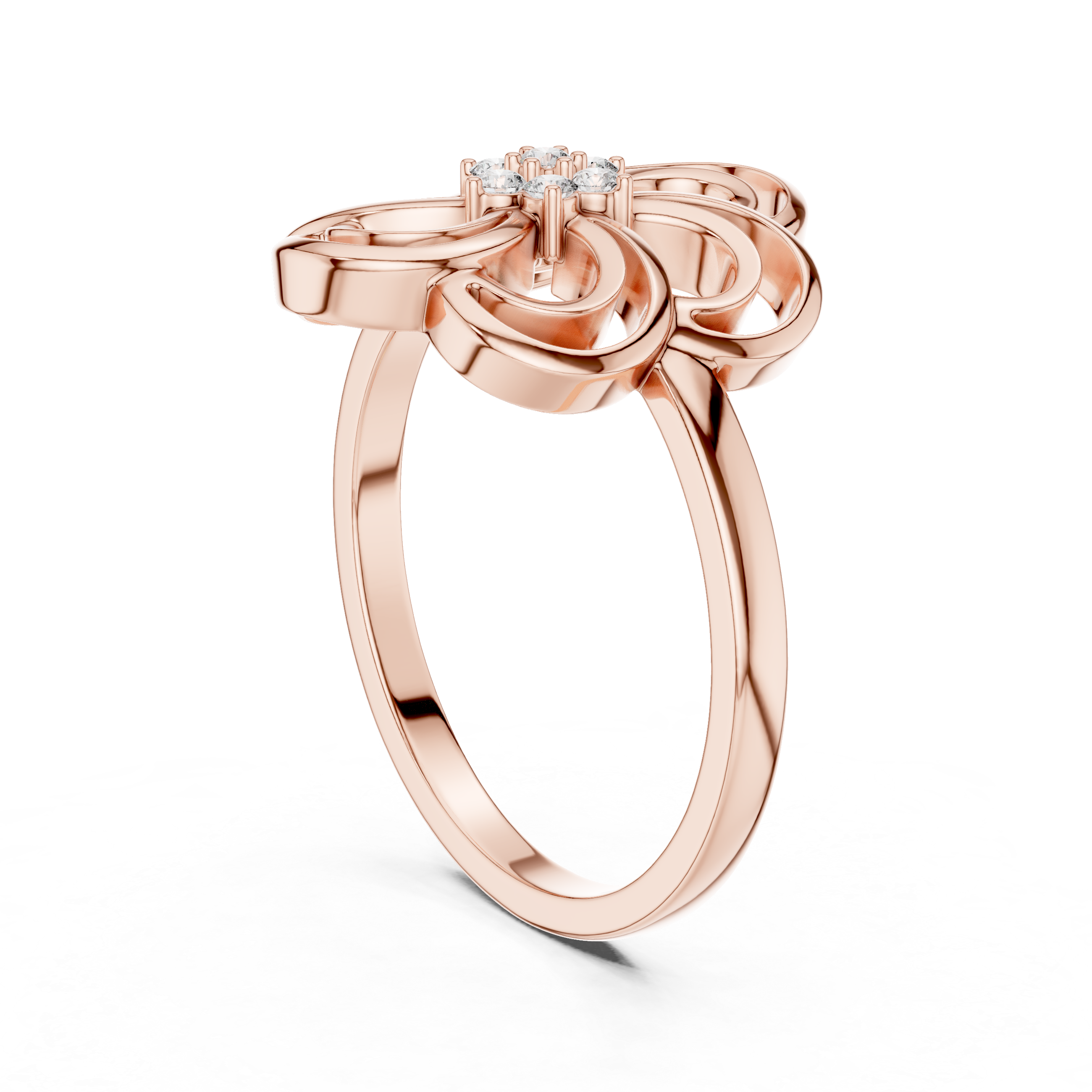 Openwork Floral Diamond Ring – Modern Bloom Statement Ring