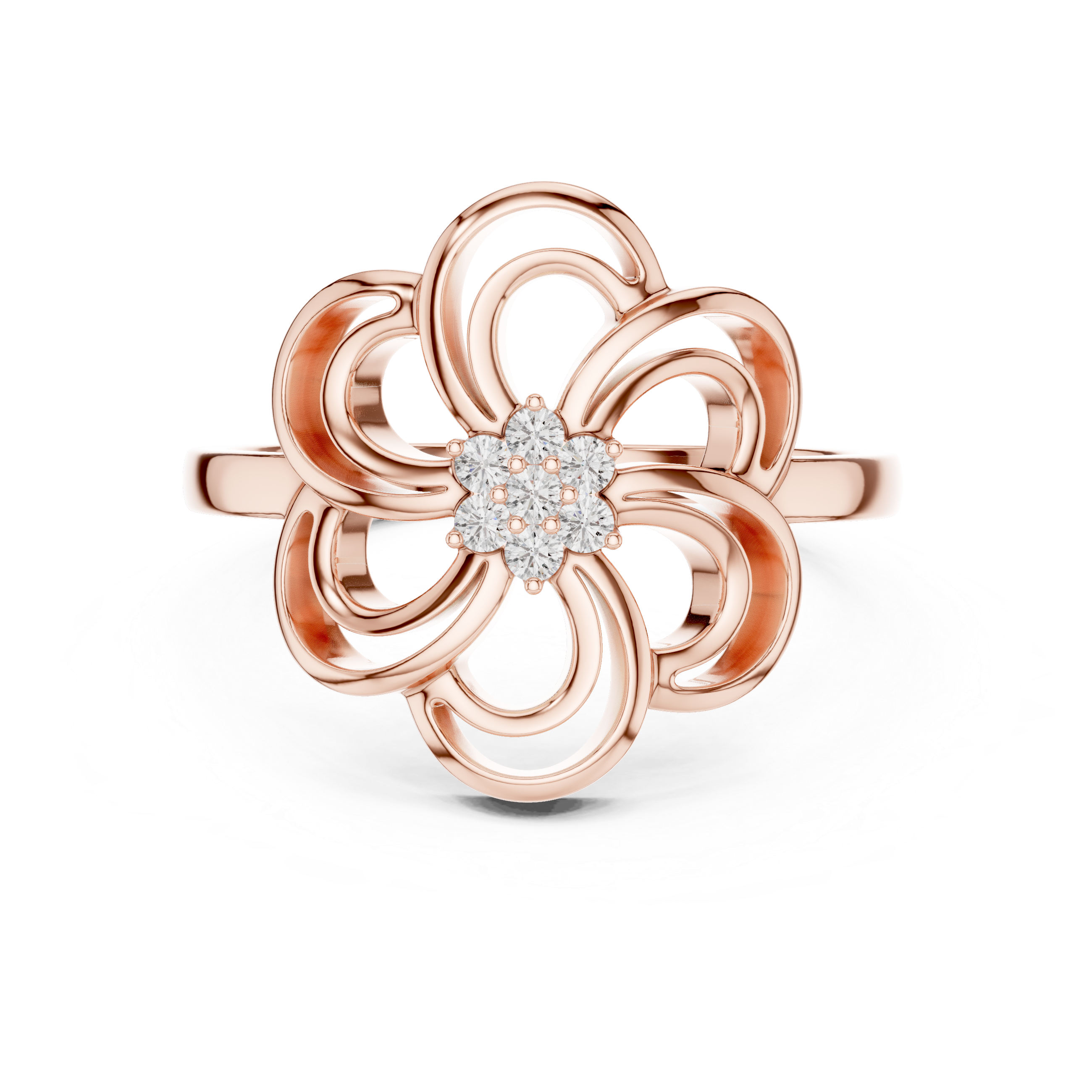 Openwork Floral Diamond Ring – Modern Bloom Statement Ring
