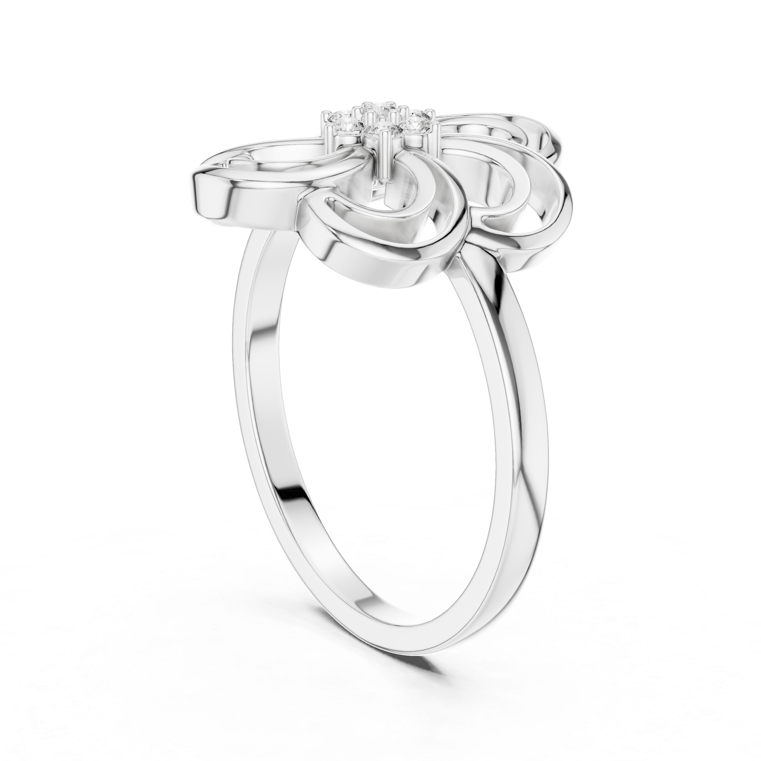 Openwork Floral Diamond Ring – Modern Bloom Statement Ring
