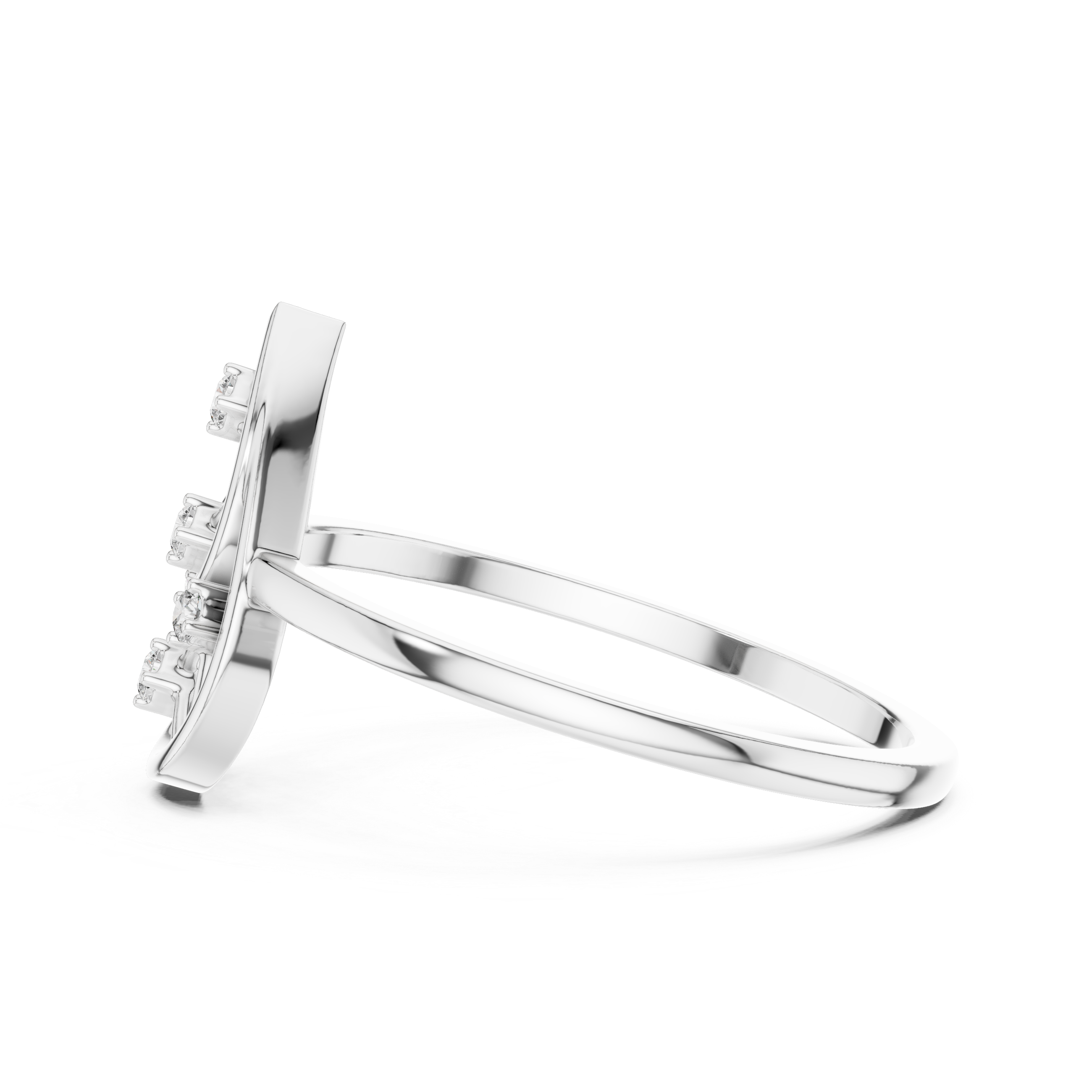Diamond Teardrop Openwork Ring – Geometric Pear Shape Statement Ring