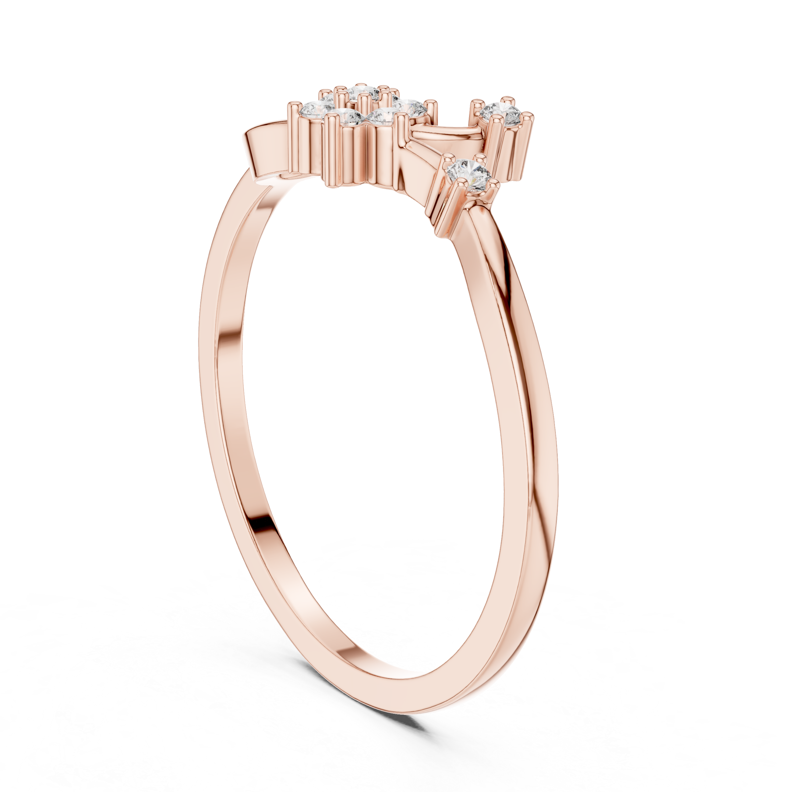 Floral Infinity Diamond Ring – Delicate Open Loop Nature-Inspired Ring