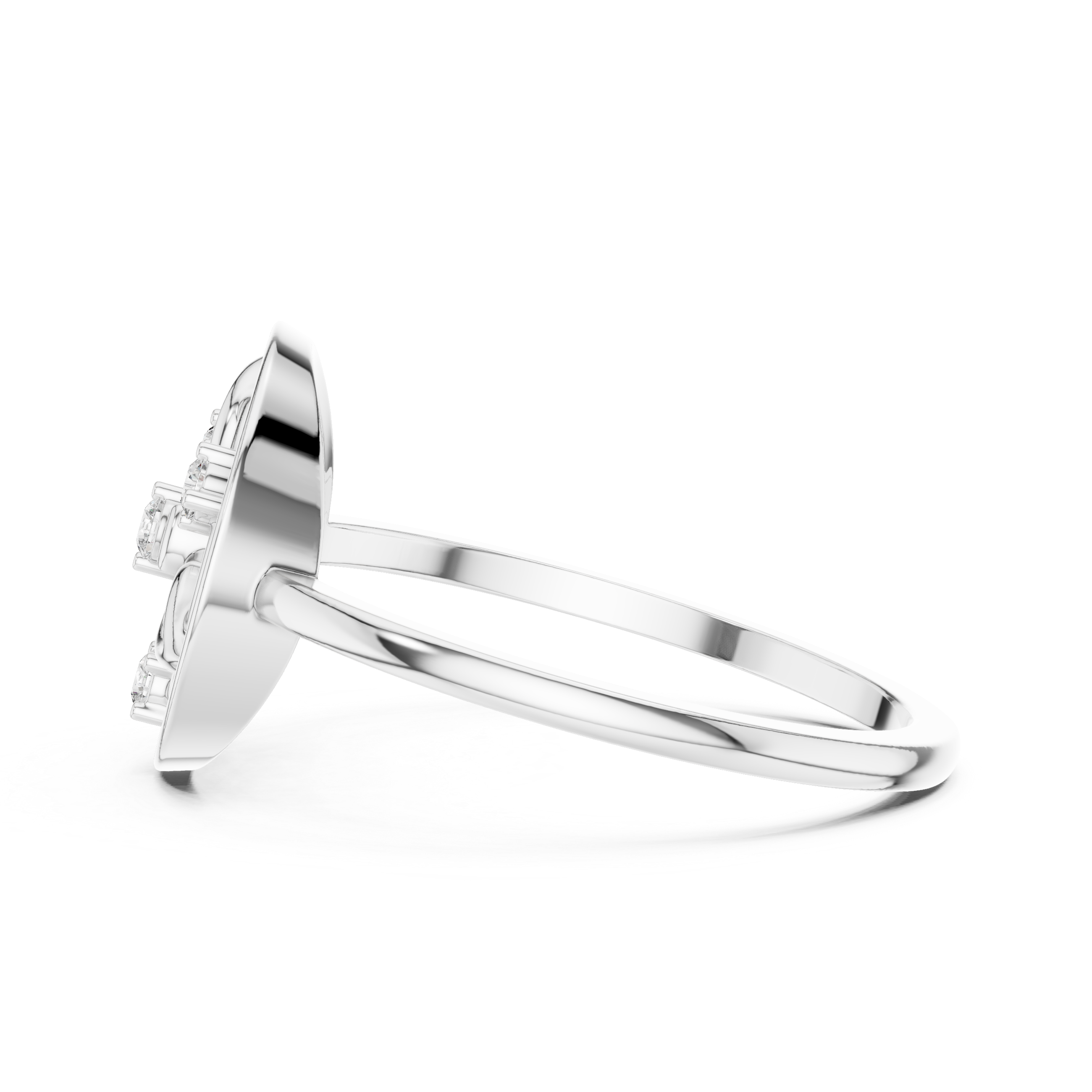 Circular Floral Diamond Ring – Nature-Inspired Openwork Medallion Ring