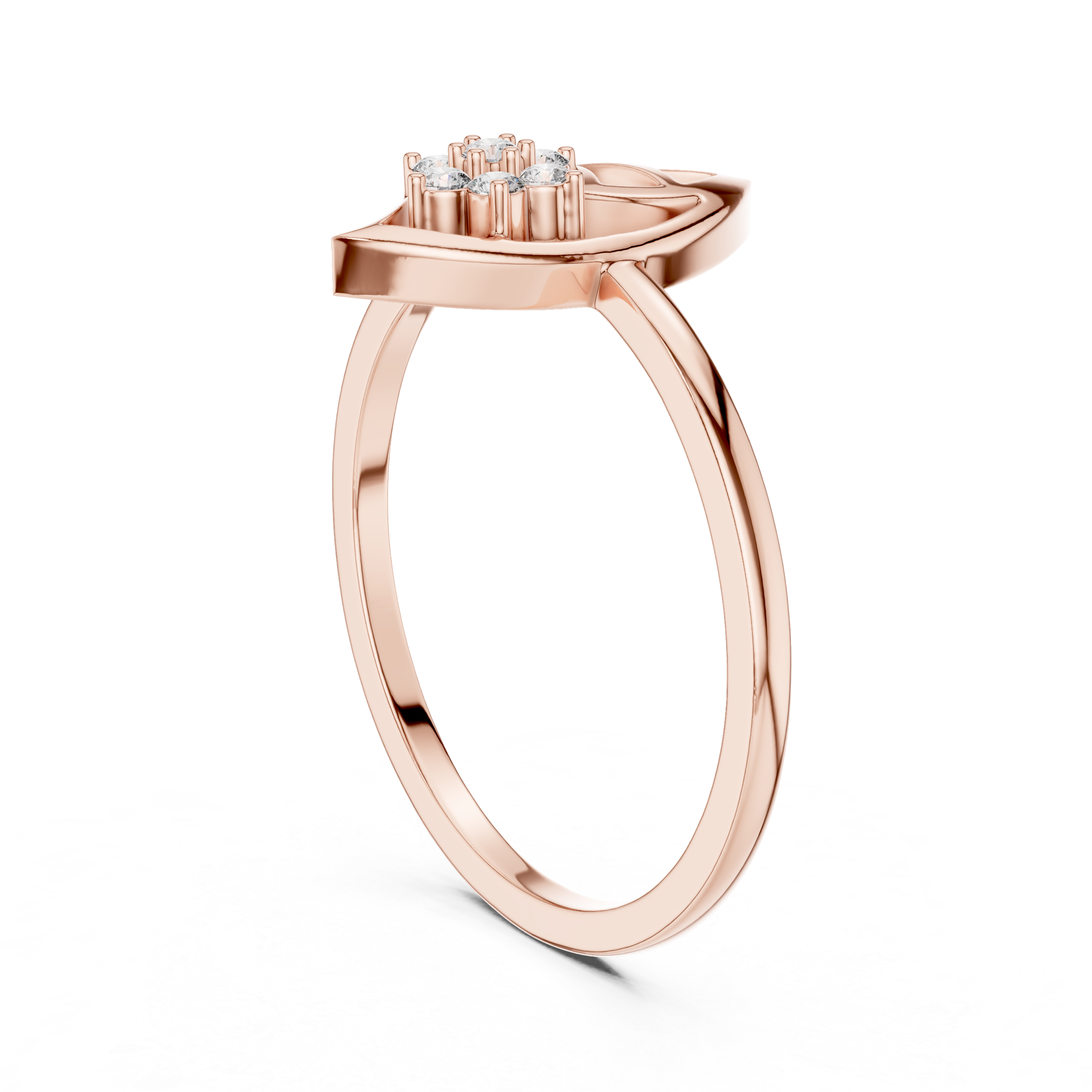 Nature-Inspired Marquise Leaf Diamond Ring – Openwork Floral Cluster Ring