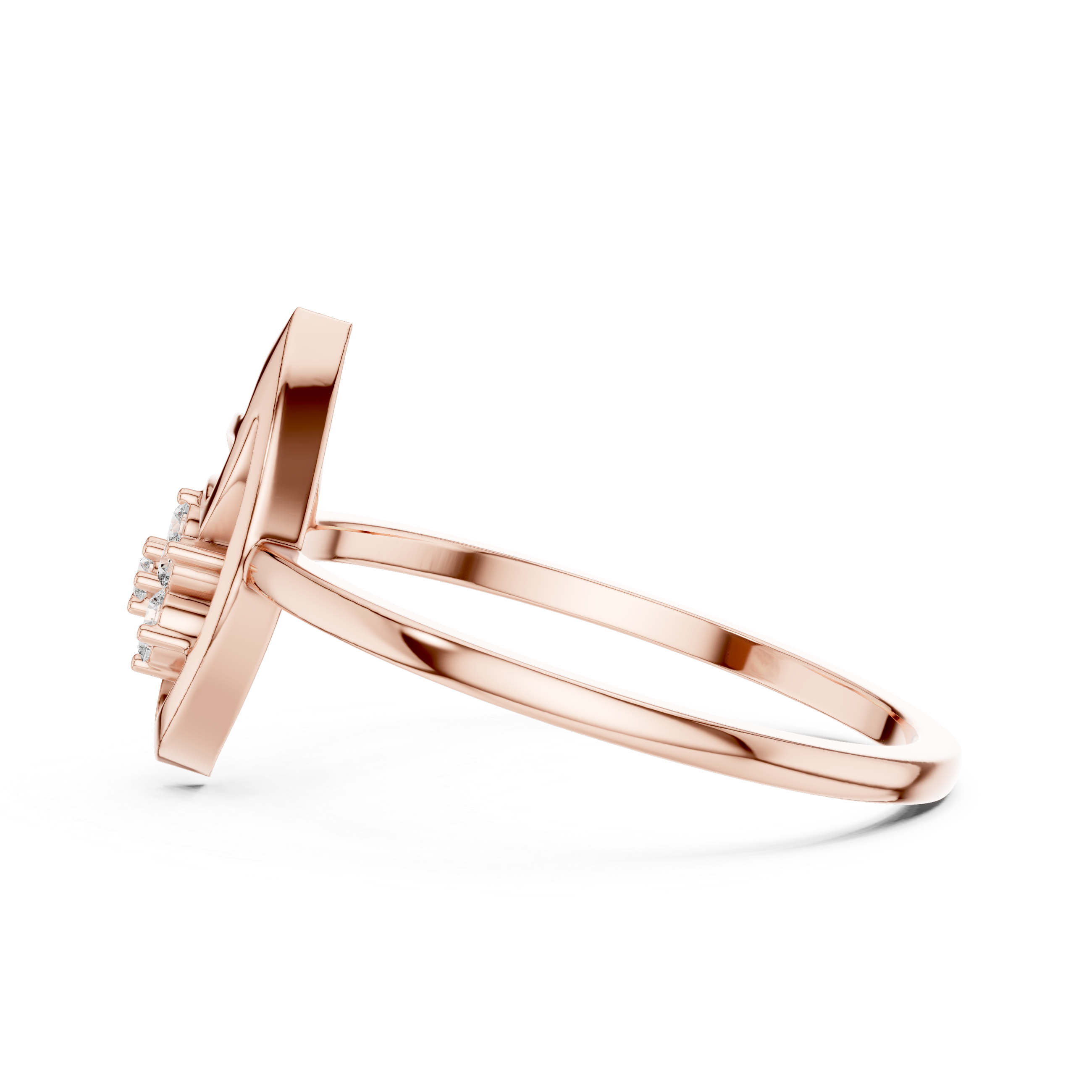 Nature-Inspired Marquise Leaf Diamond Ring – Openwork Floral Cluster Ring