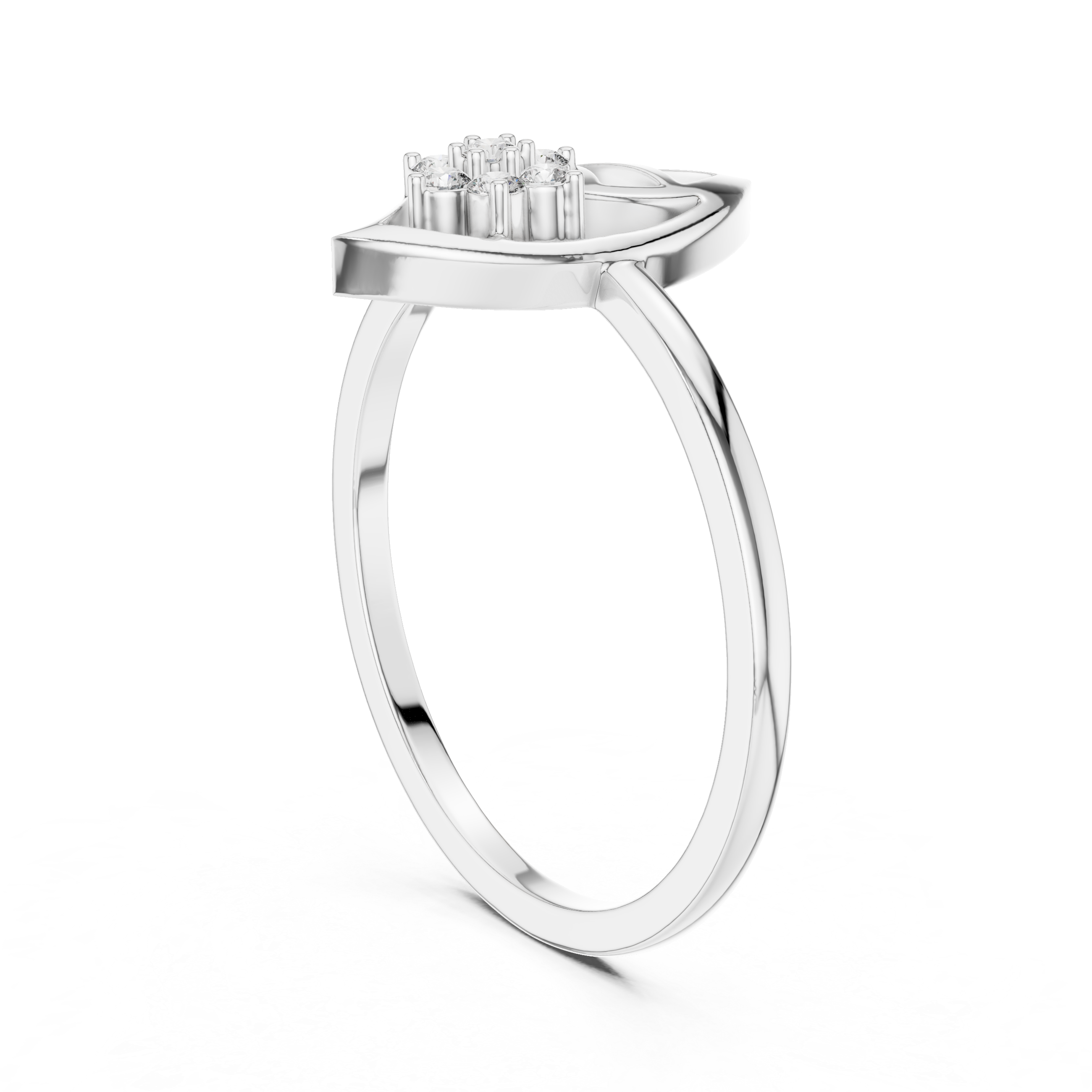 Nature-Inspired Marquise Leaf Diamond Ring – Openwork Floral Cluster Ring