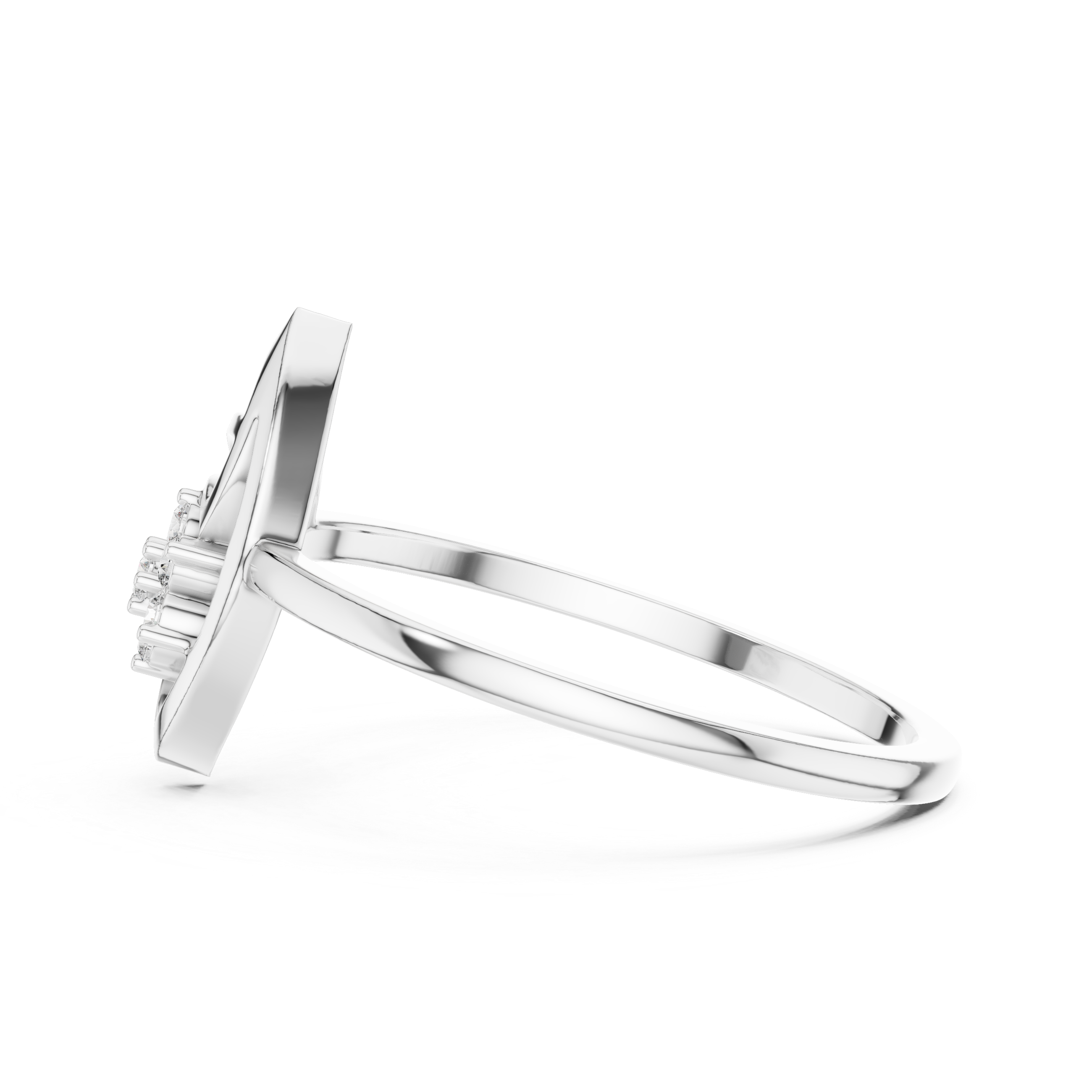 Nature-Inspired Marquise Leaf Diamond Ring – Openwork Floral Cluster Ring