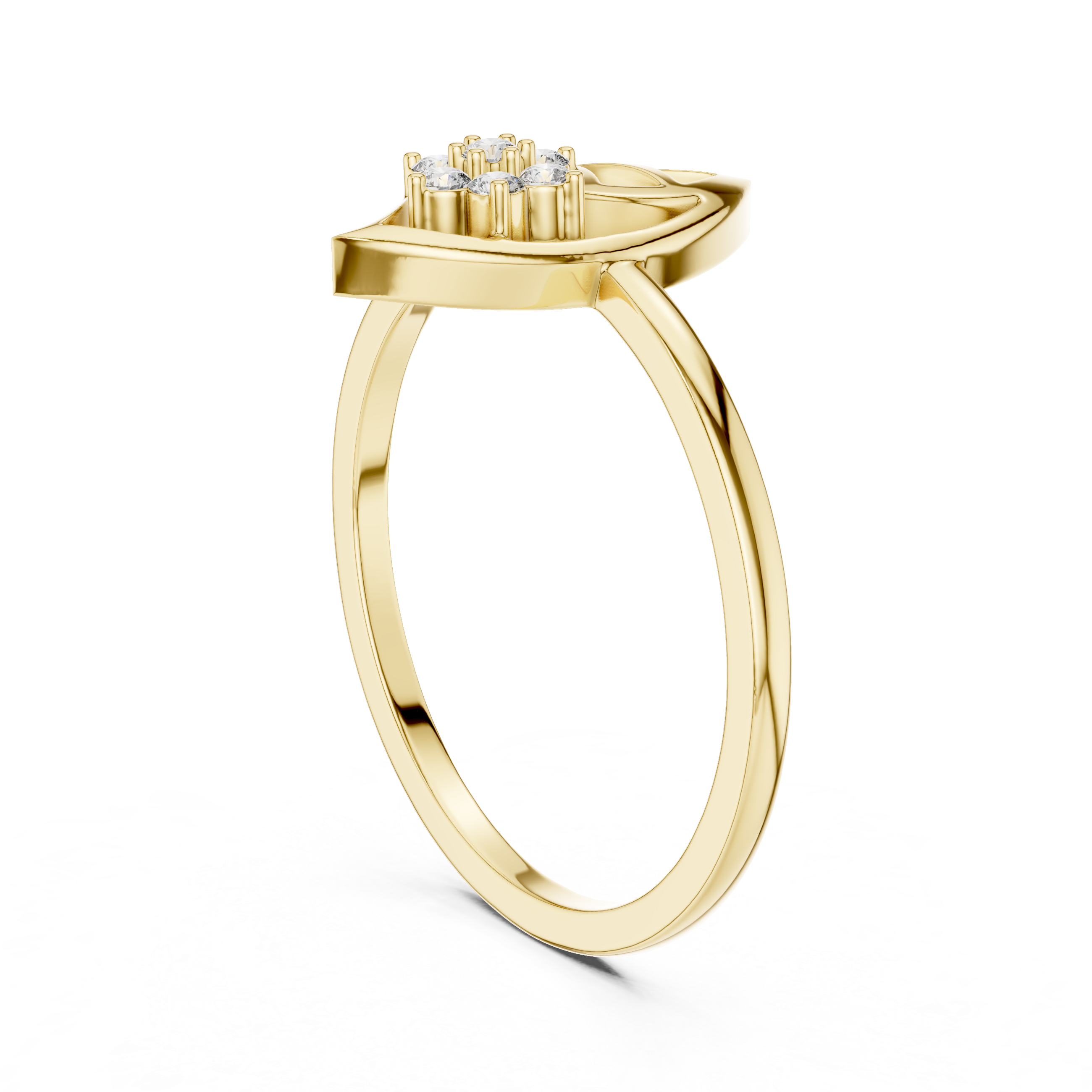 Nature-Inspired Marquise Leaf Diamond Ring – Openwork Floral Cluster Ring