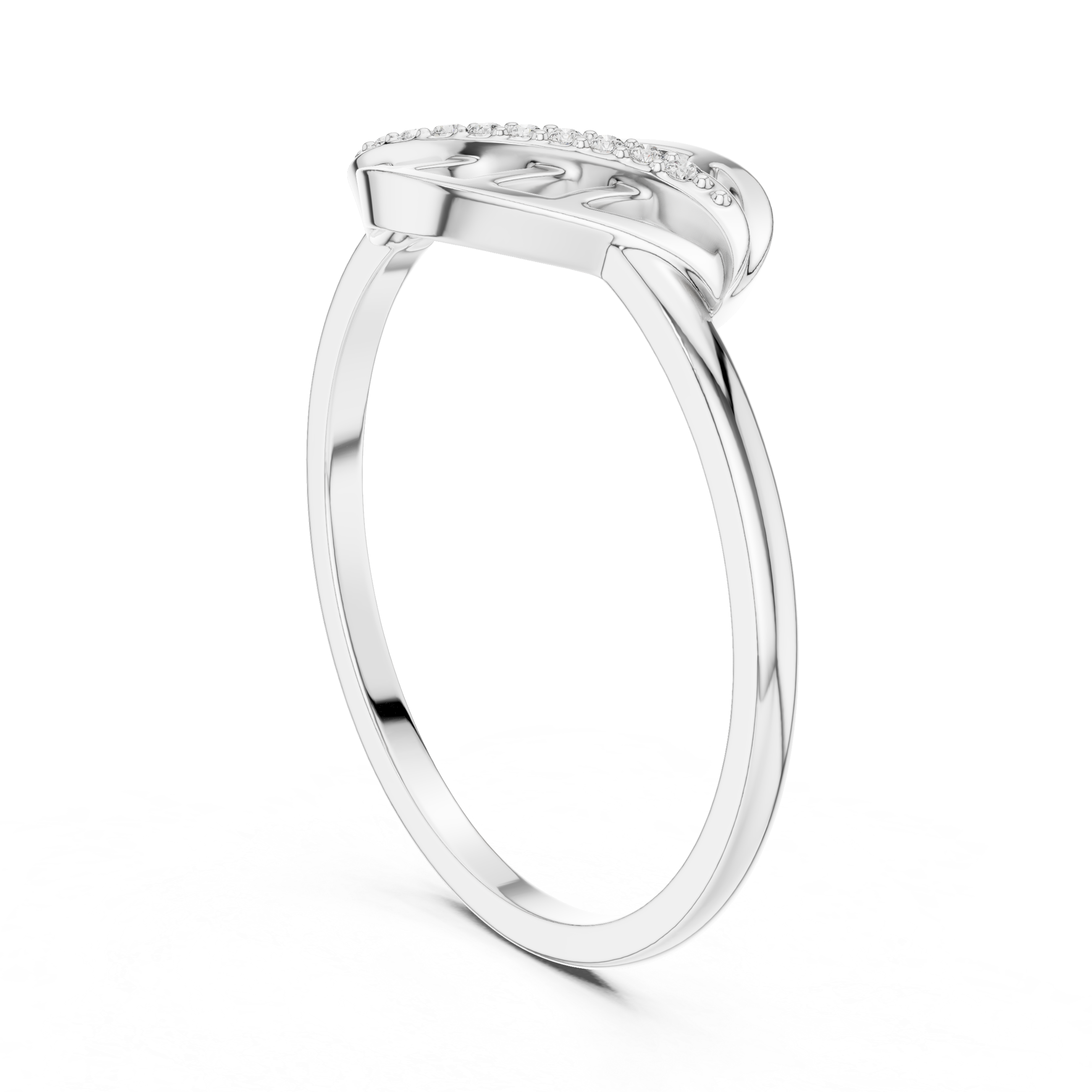 Diamond Infinity Leaf Ring – Nature Inspired Openwork Vine Ring