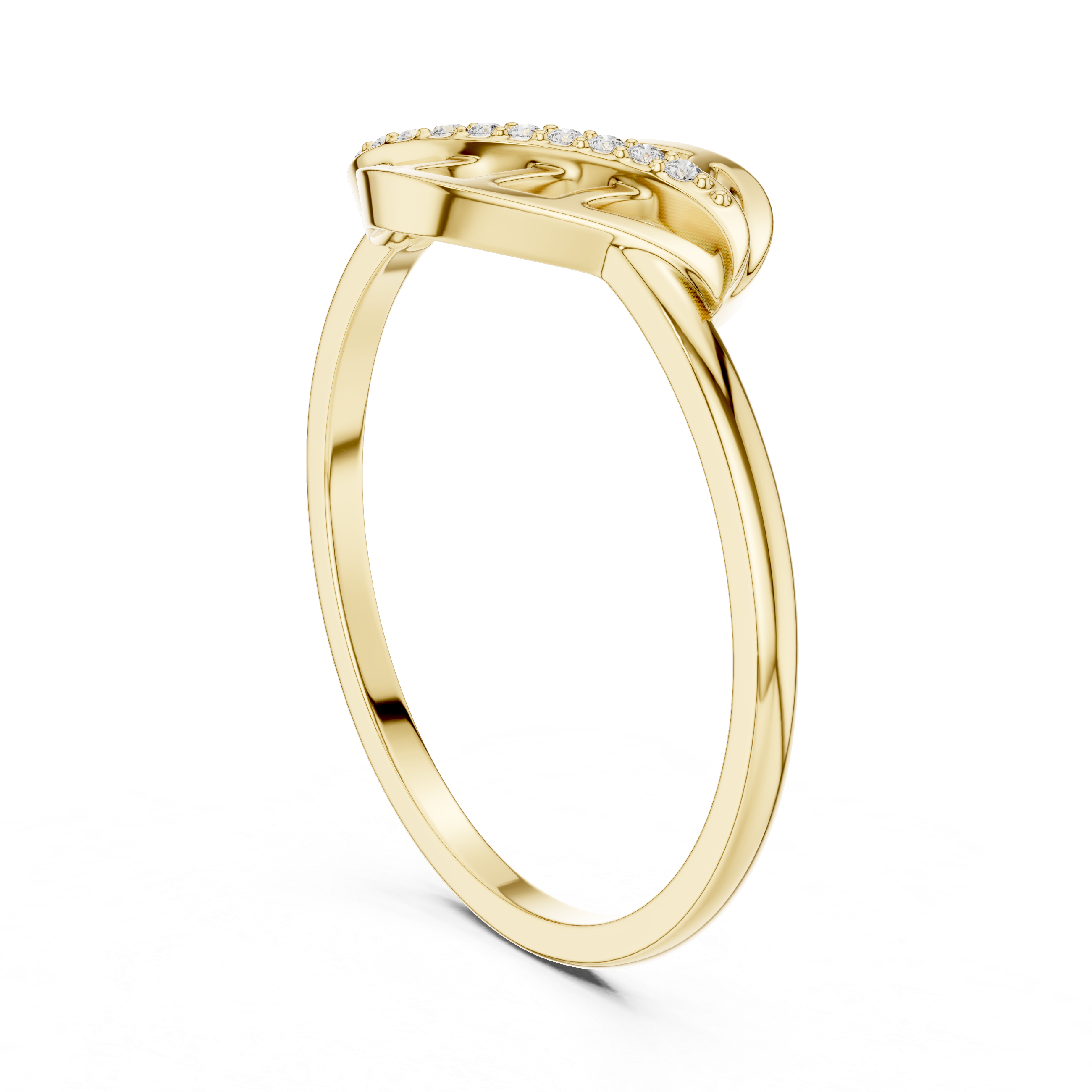 Diamond Infinity Leaf Ring – Nature Inspired Openwork Vine Ring
