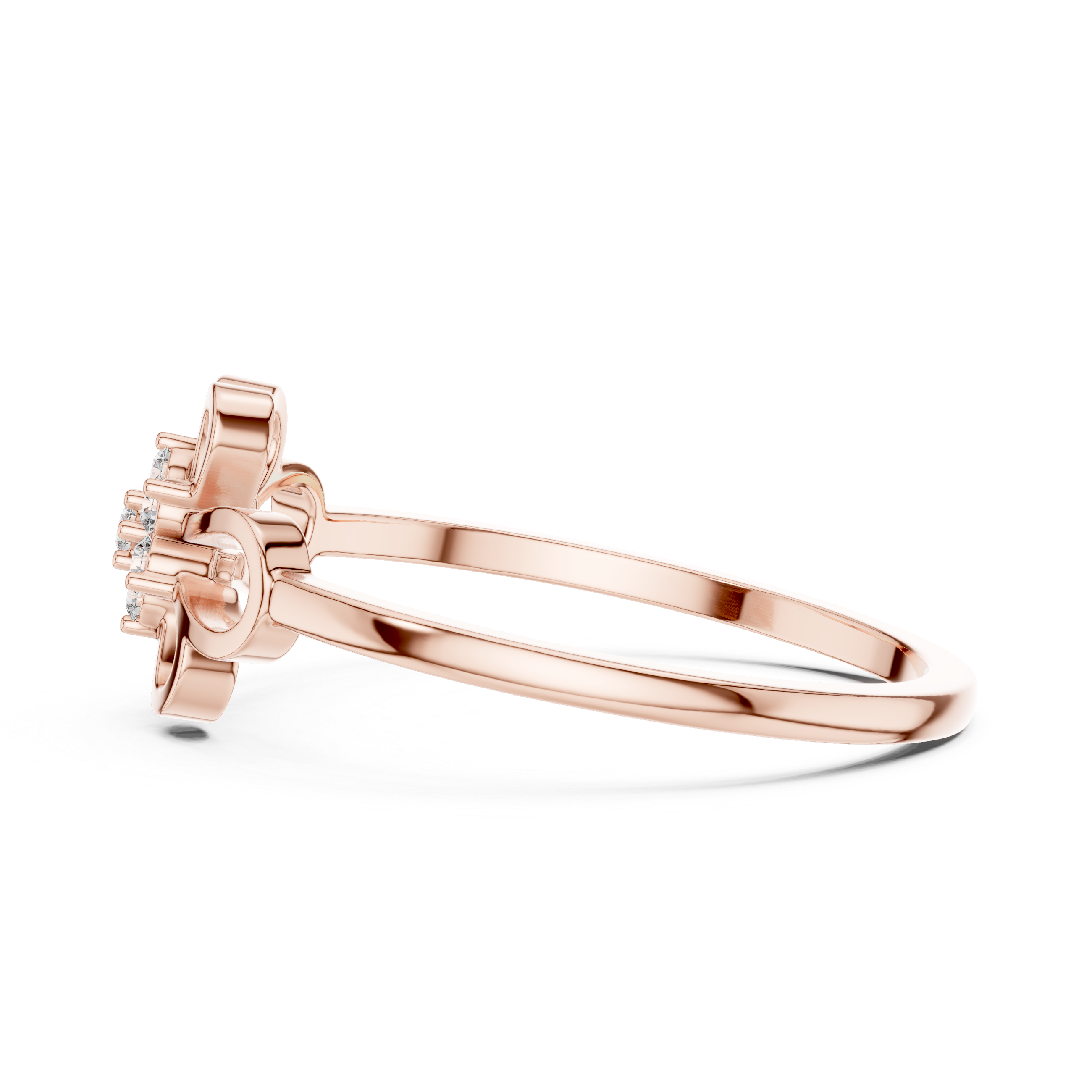 Delicate Openwork Flower Diamond Ring – Minimalist Floral Cluster Ring