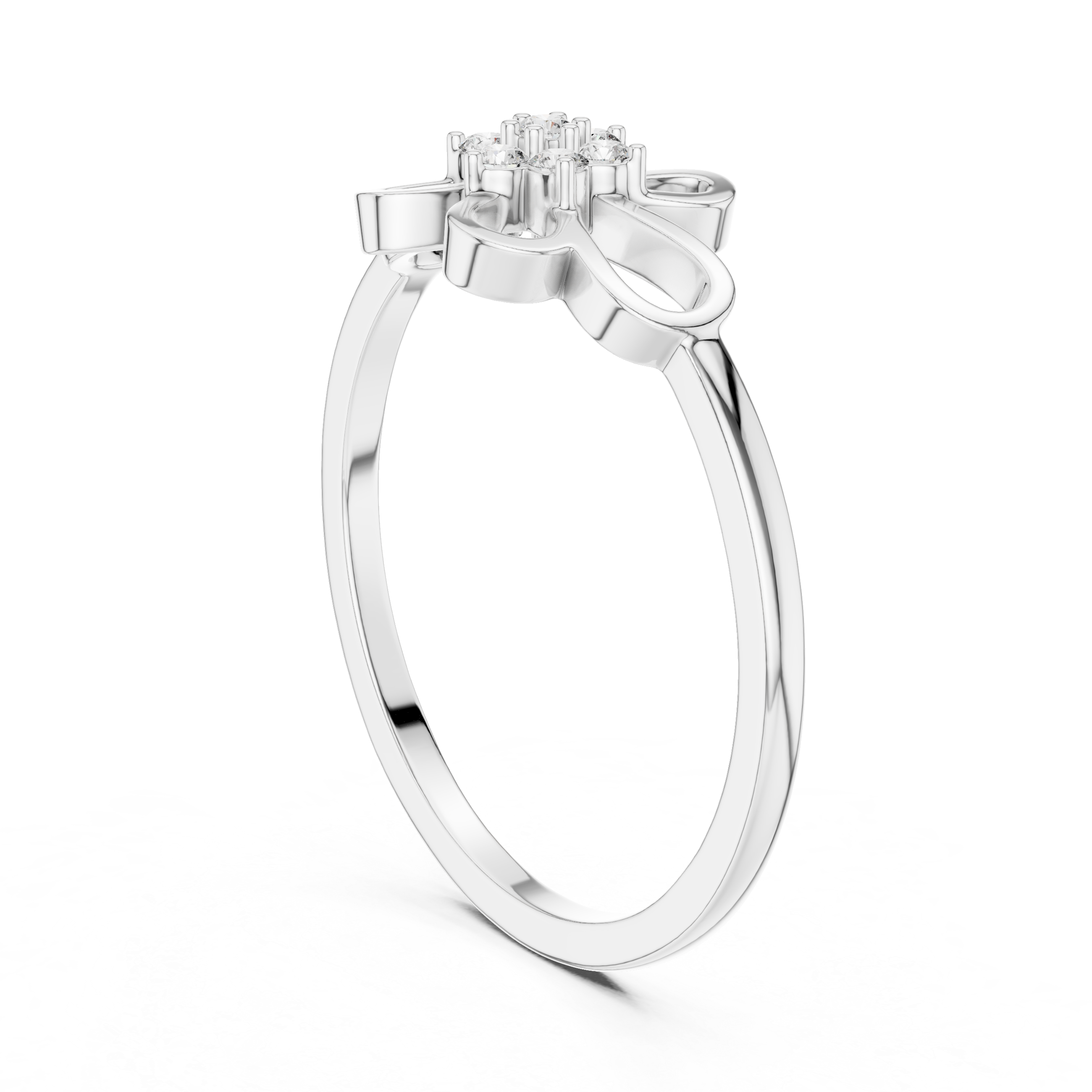 Delicate Openwork Flower Diamond Ring – Minimalist Floral Cluster Ring